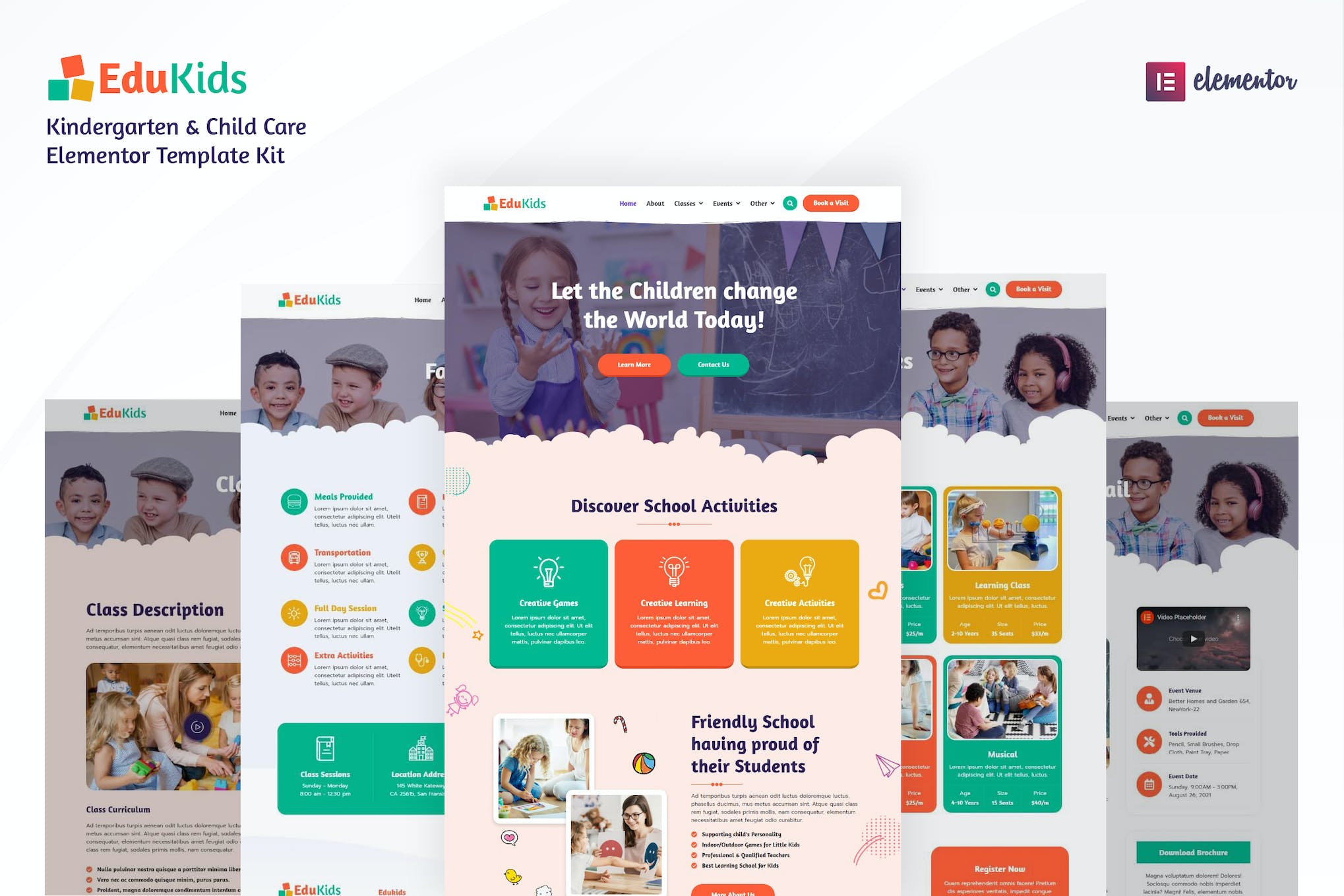 Edukids – Kindergarten & Child Care Elementor Template Kit template kit cover image