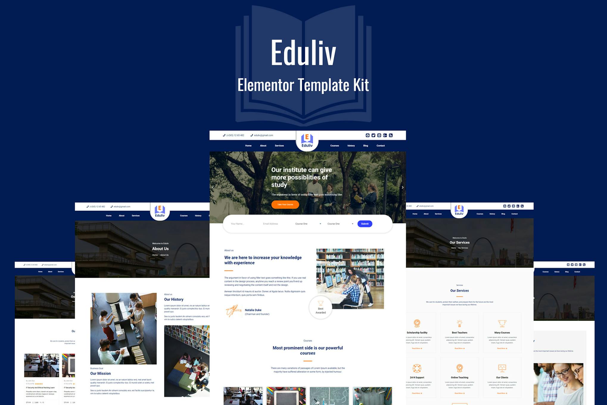 Eduliv - Education Elementor Template Kit template kit cover image
