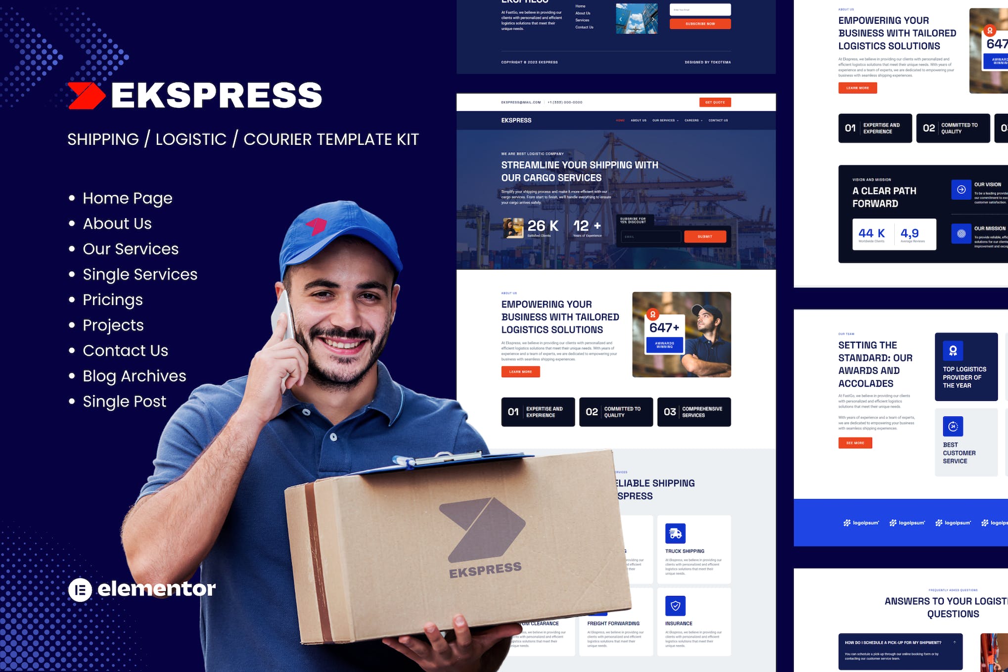 Ekspress - Logistic Shipping & Courier Template Kit template kit cover image
