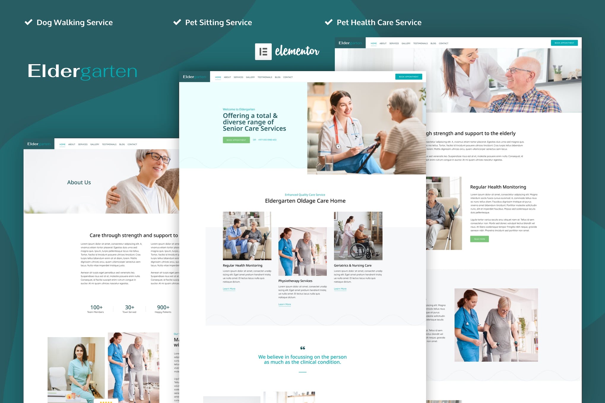 Eldergarten - Elder Care & Senior Home Elementor Pro Template Kit template kit cover image