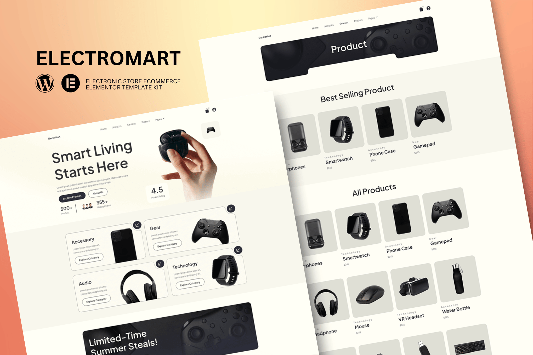 Electromart - E-Commerce Electronics Store Elementor Template Kit template kit cover image