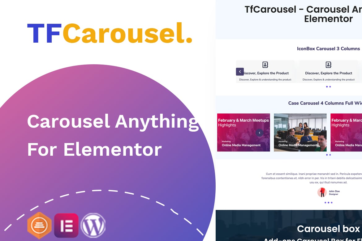 Elementor Carousel - Create slider with any addon, plugin cover image
