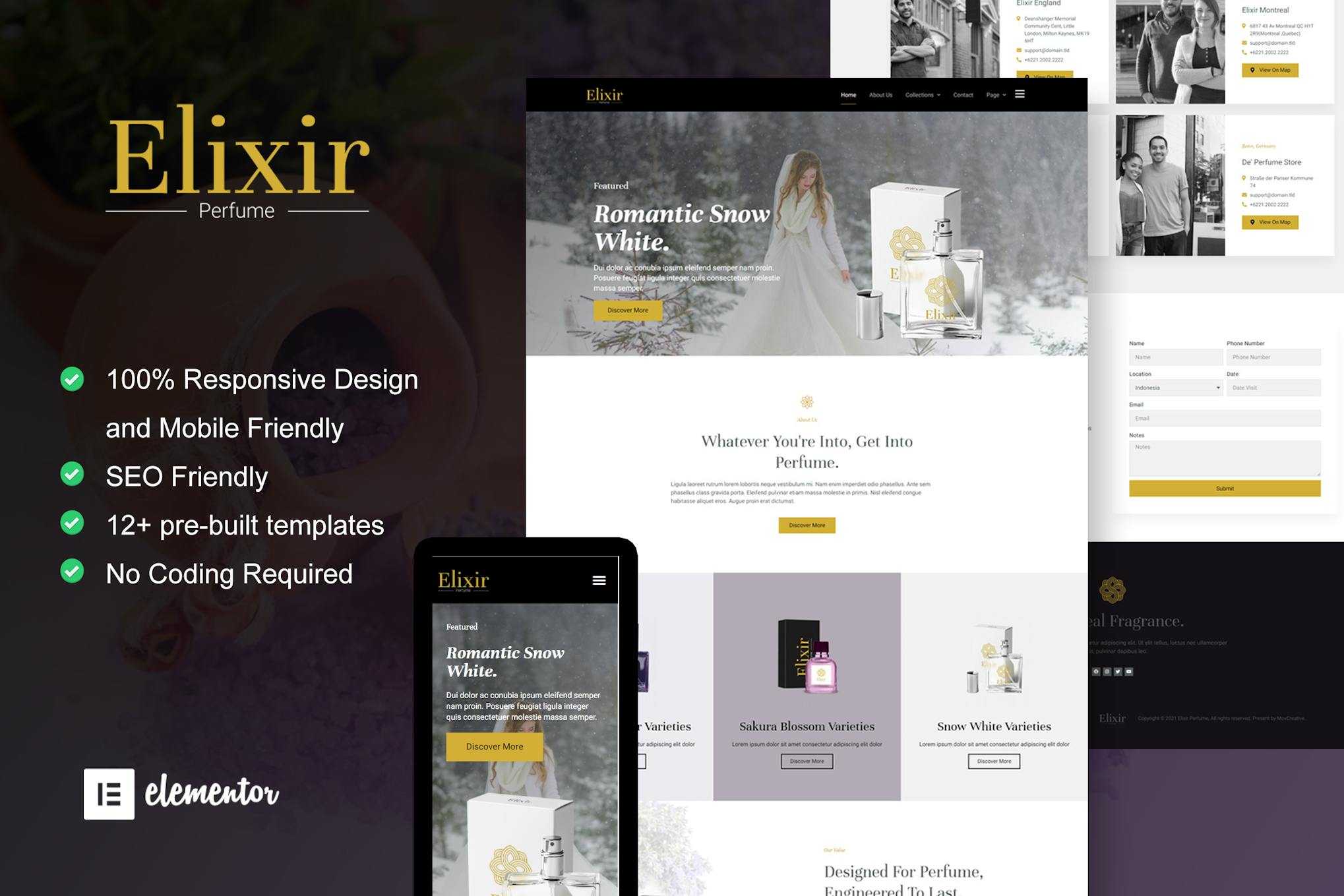 Elixir - Perfume Maker Elementor Template Kit template kit cover image