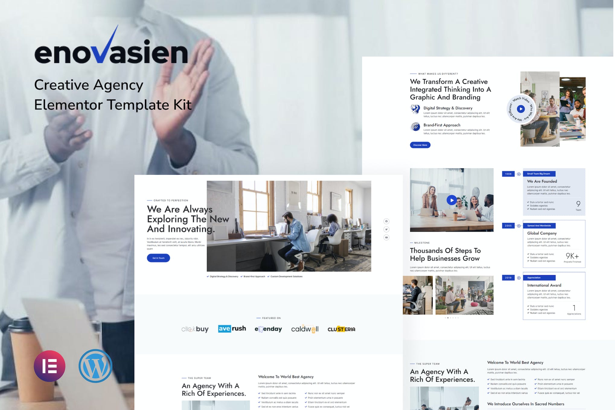 Enovasien - Creative Agency Elementor Pro Template Kit template kit cover image