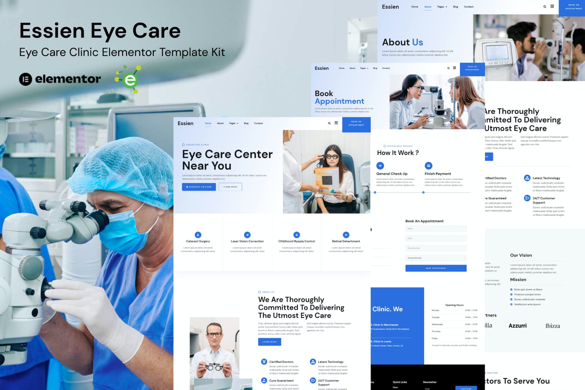 Essien - Eye Care Clinic Elementor Template Kit template kit cover image