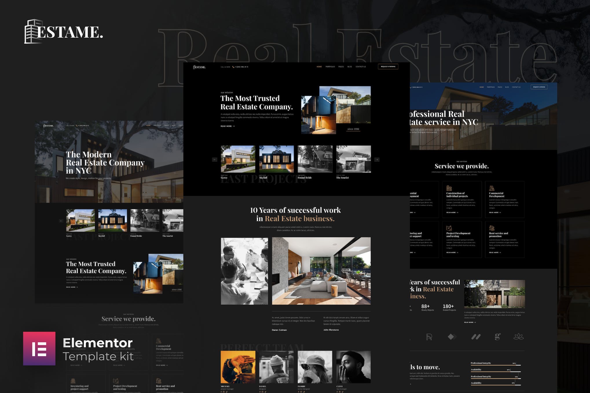 Estame - Real Estate Elementor Template Kit template kit cover image