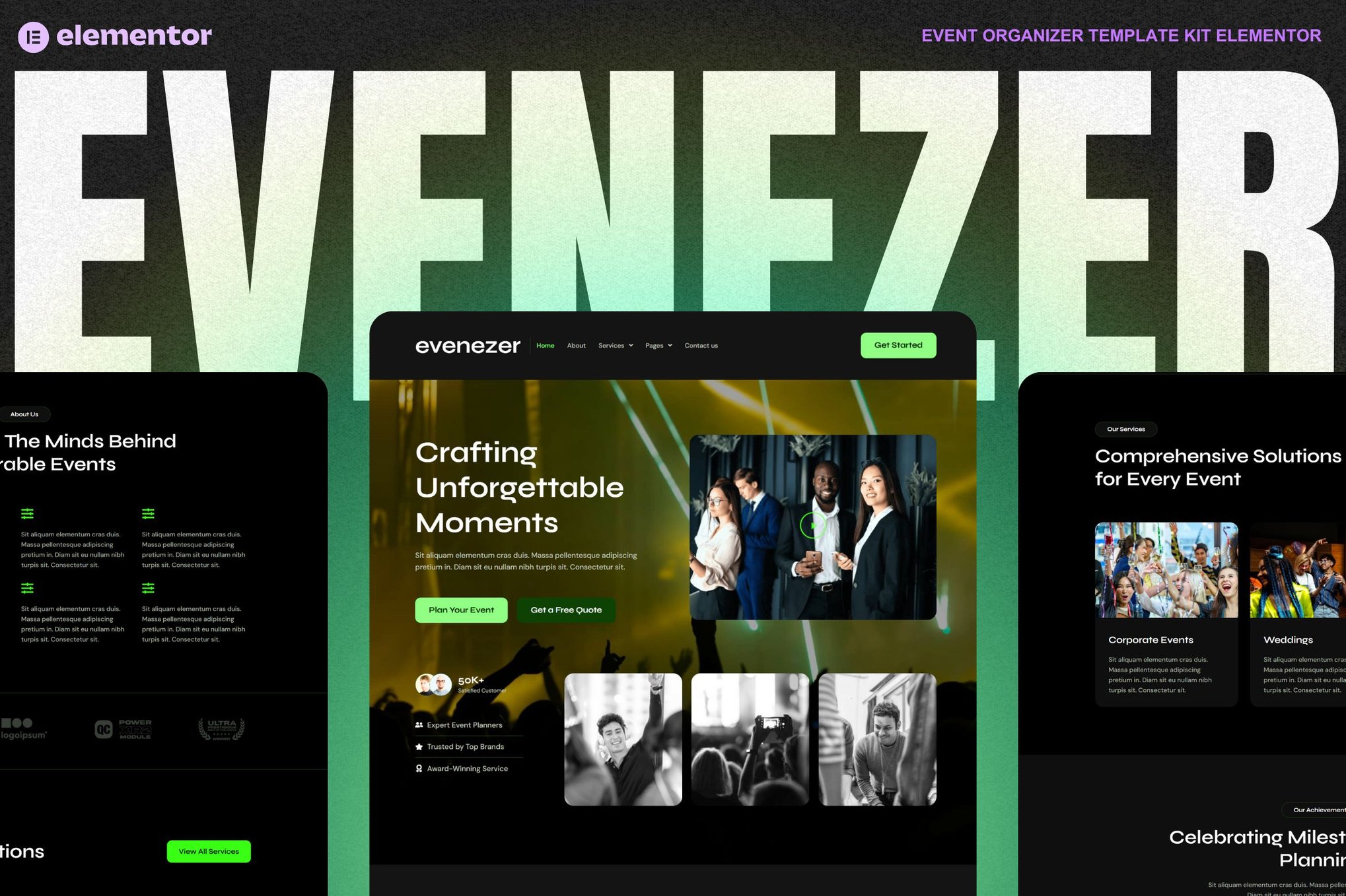 Evenizer - Event Organizer Elementor Template Kit template kit cover image