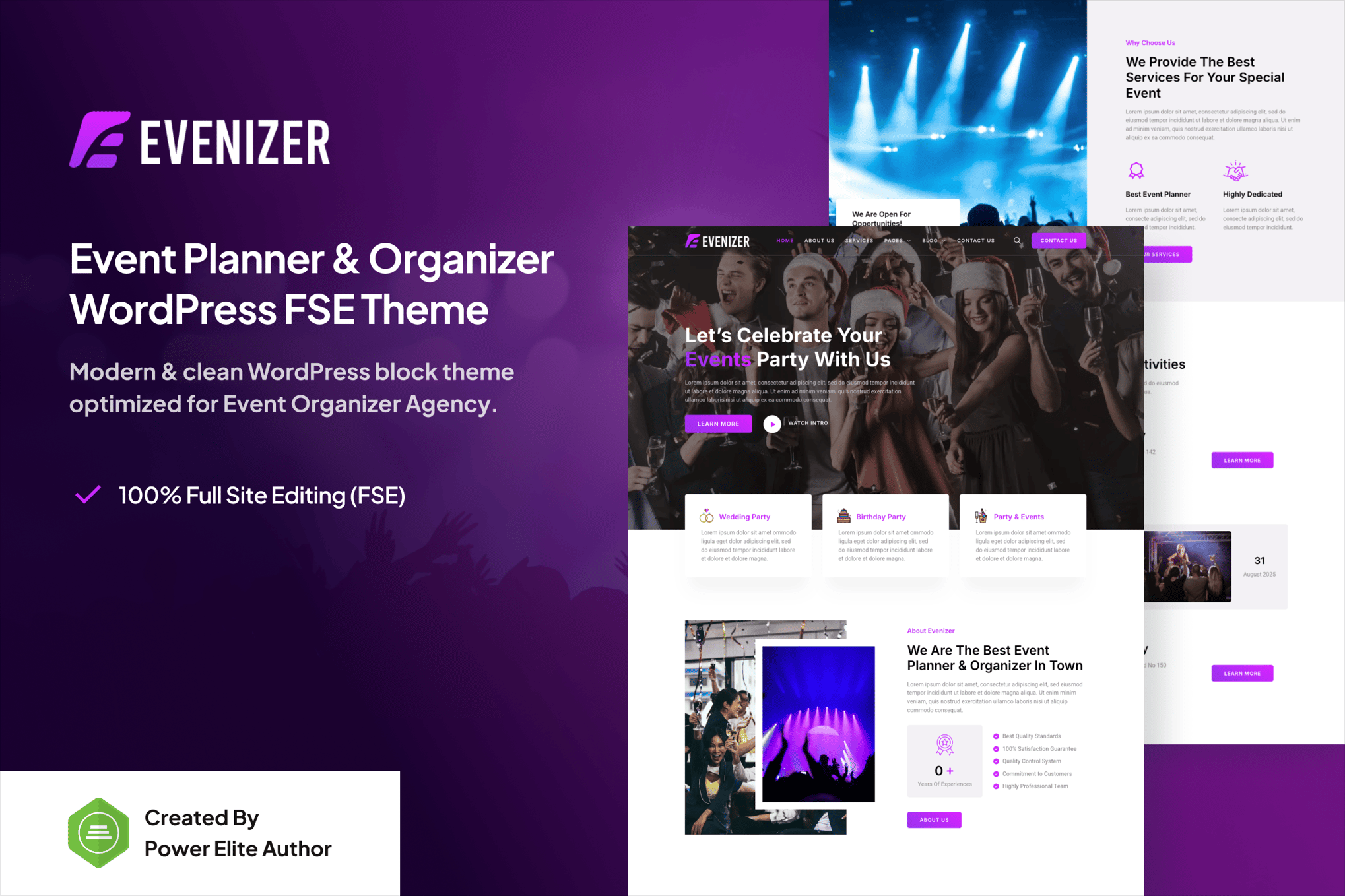 Evenizer – Event Organizer FSE WordPress Theme theme cover image