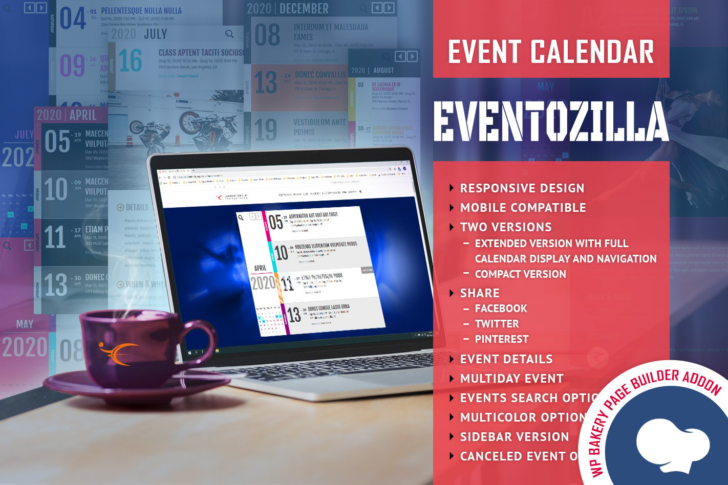 EventoZilla - Event Calendar - Addon For WPBakery plugin cover image