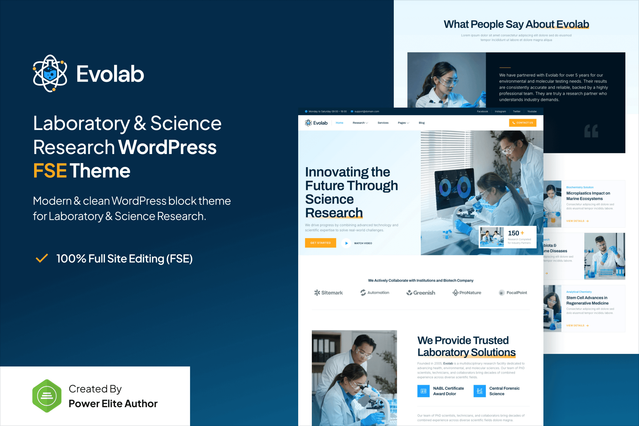 Evolab - Laboratory & Science Research WP Theme theme cover image