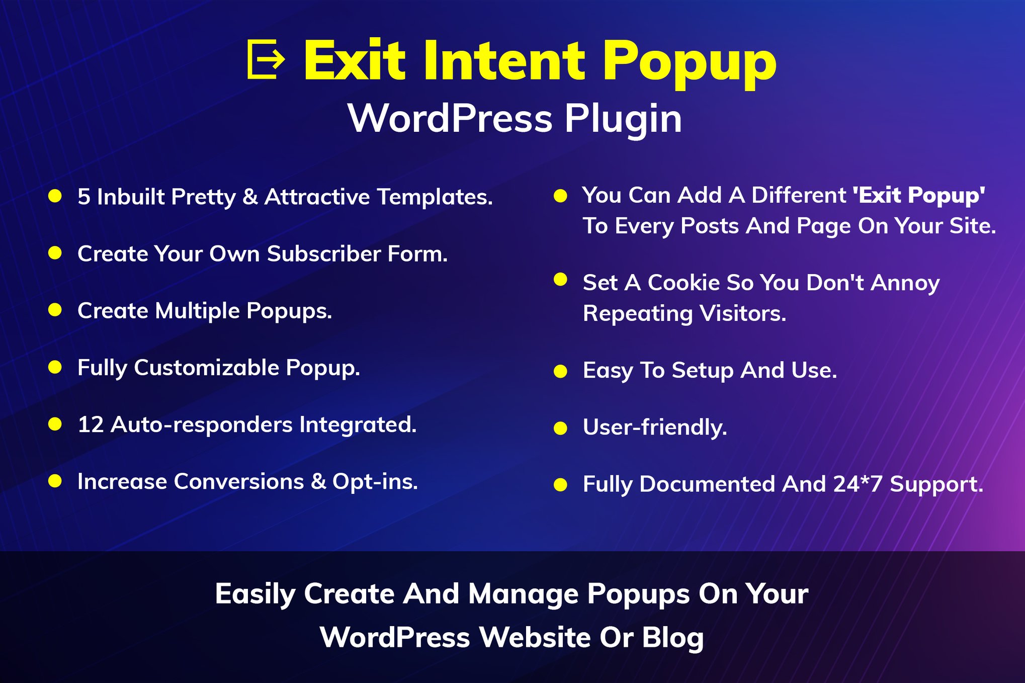 Exit Intent Popup WordPress Plugin plugin cover image