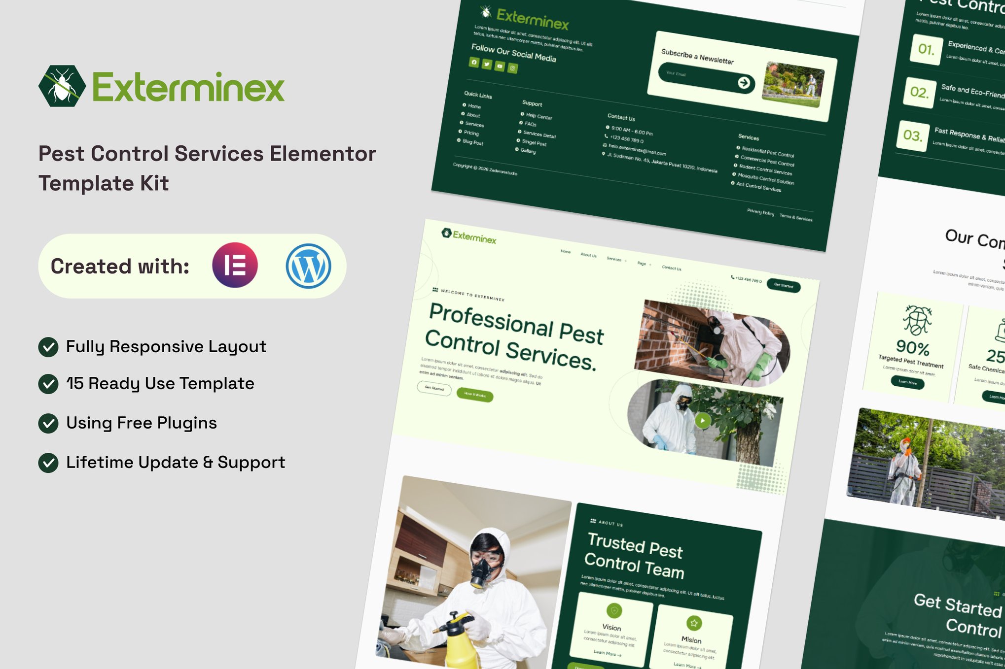 Exterminex - Pest Control Services Elementor Template Kit template kit cover image