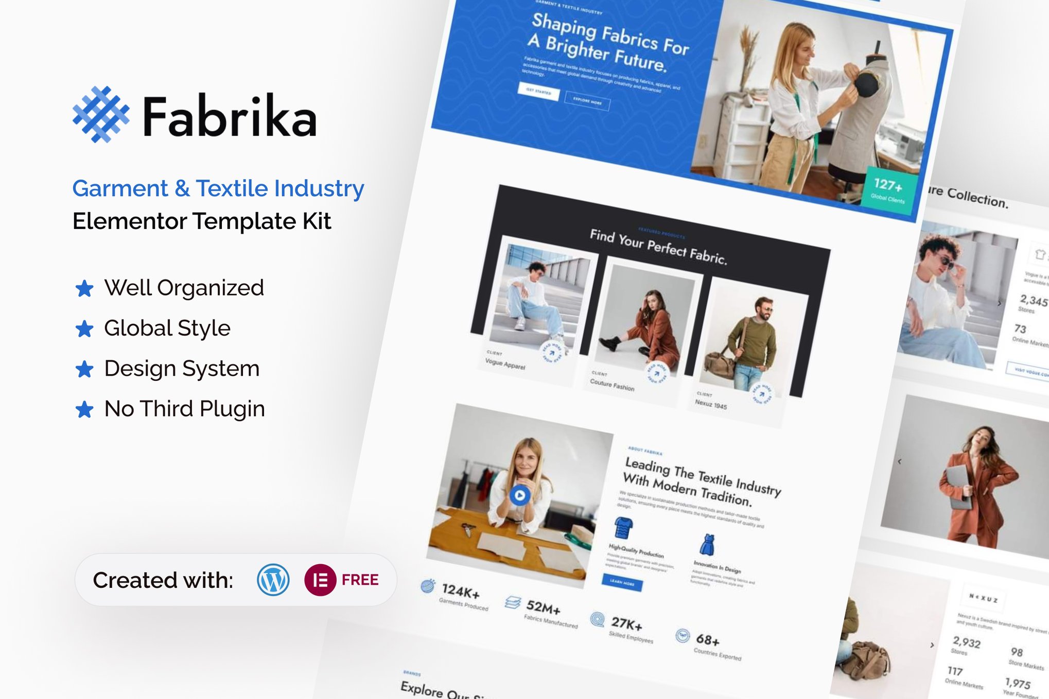 Fabrika - Garment & Textile Industry Elementor Template Kit template kit cover image