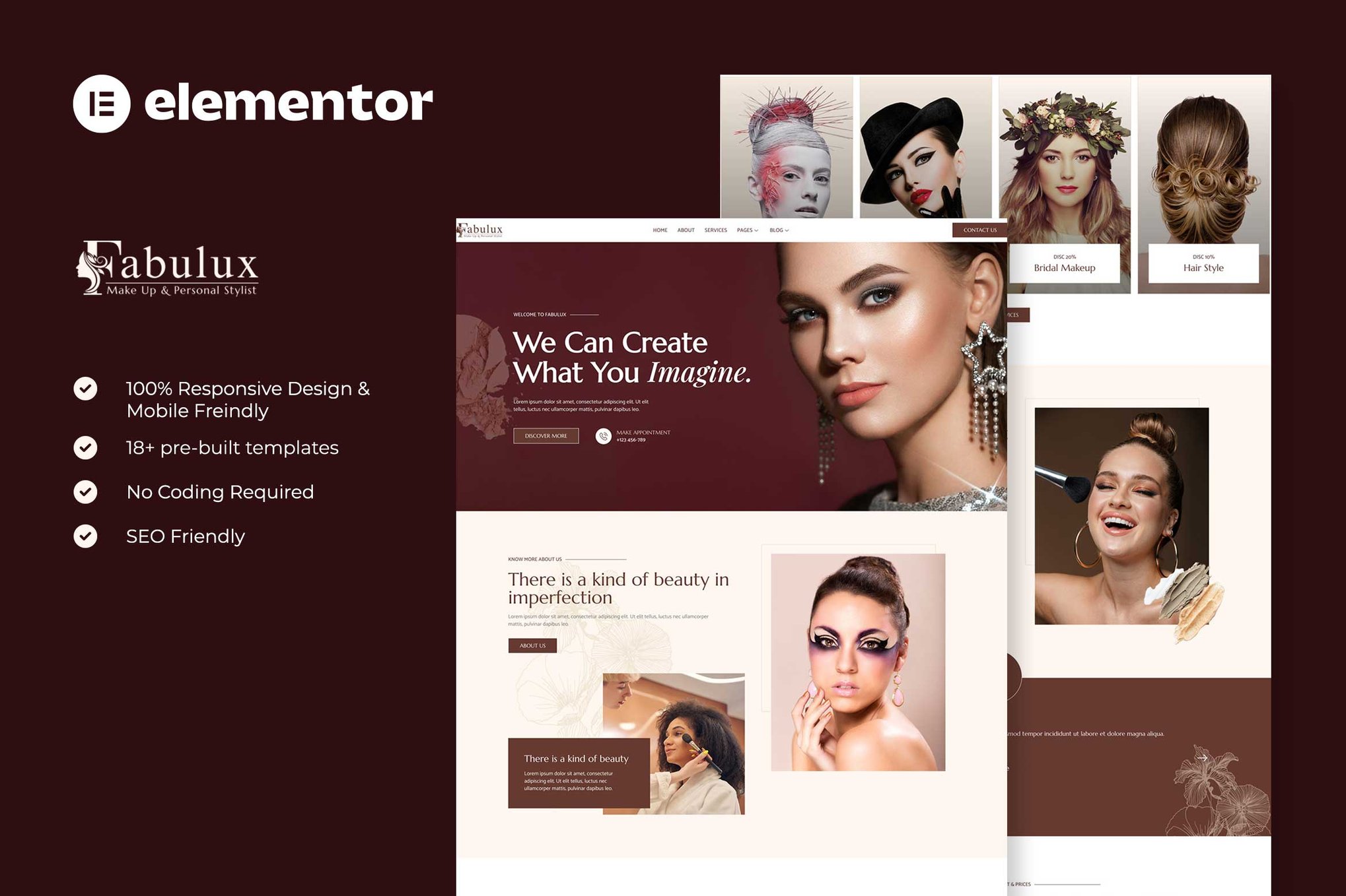 Fabulux - Makeup & Beauty Elementor Template Kit template kit cover image