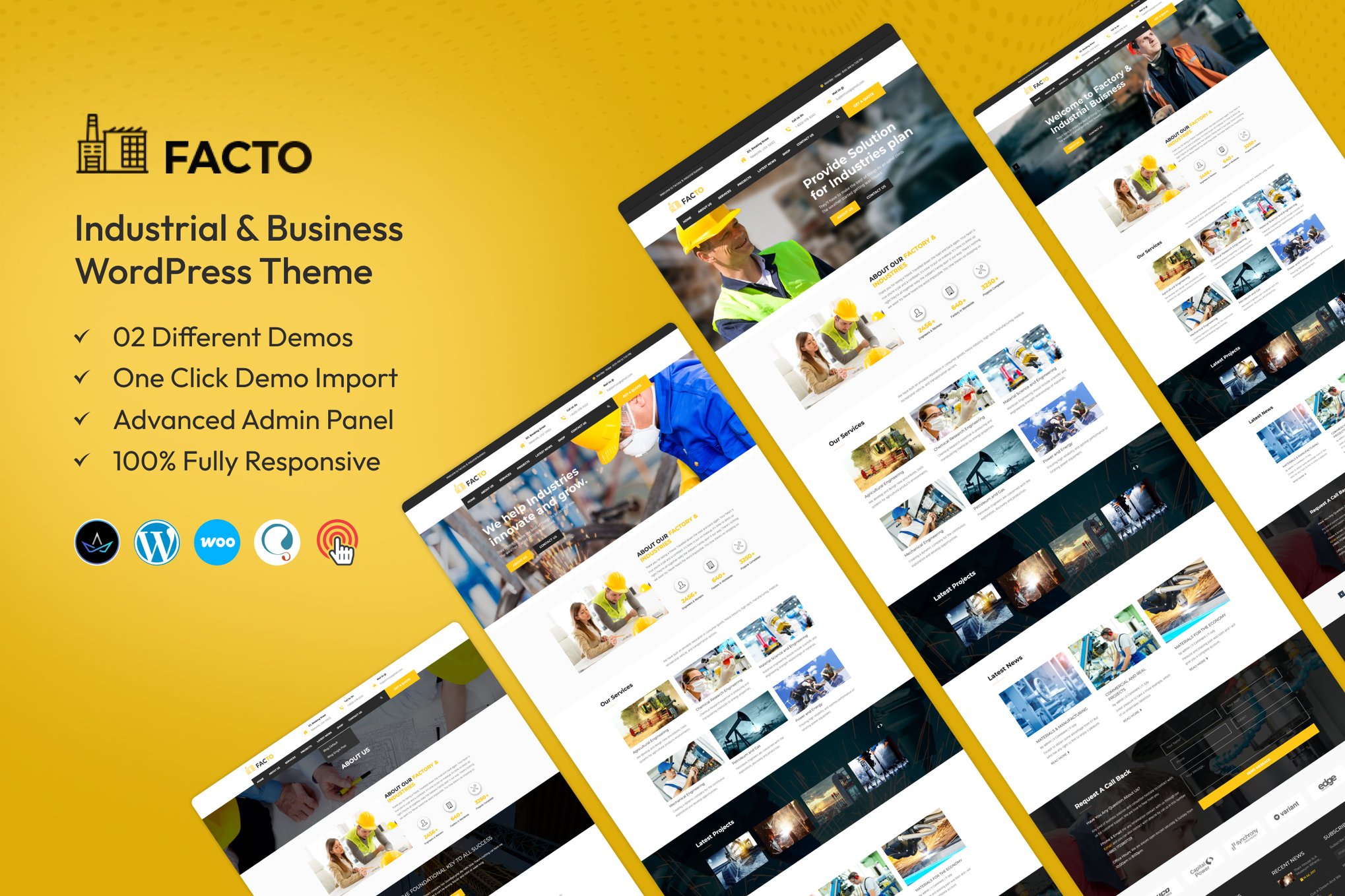 Facto - Industrial Business WordPress Theme theme cover image