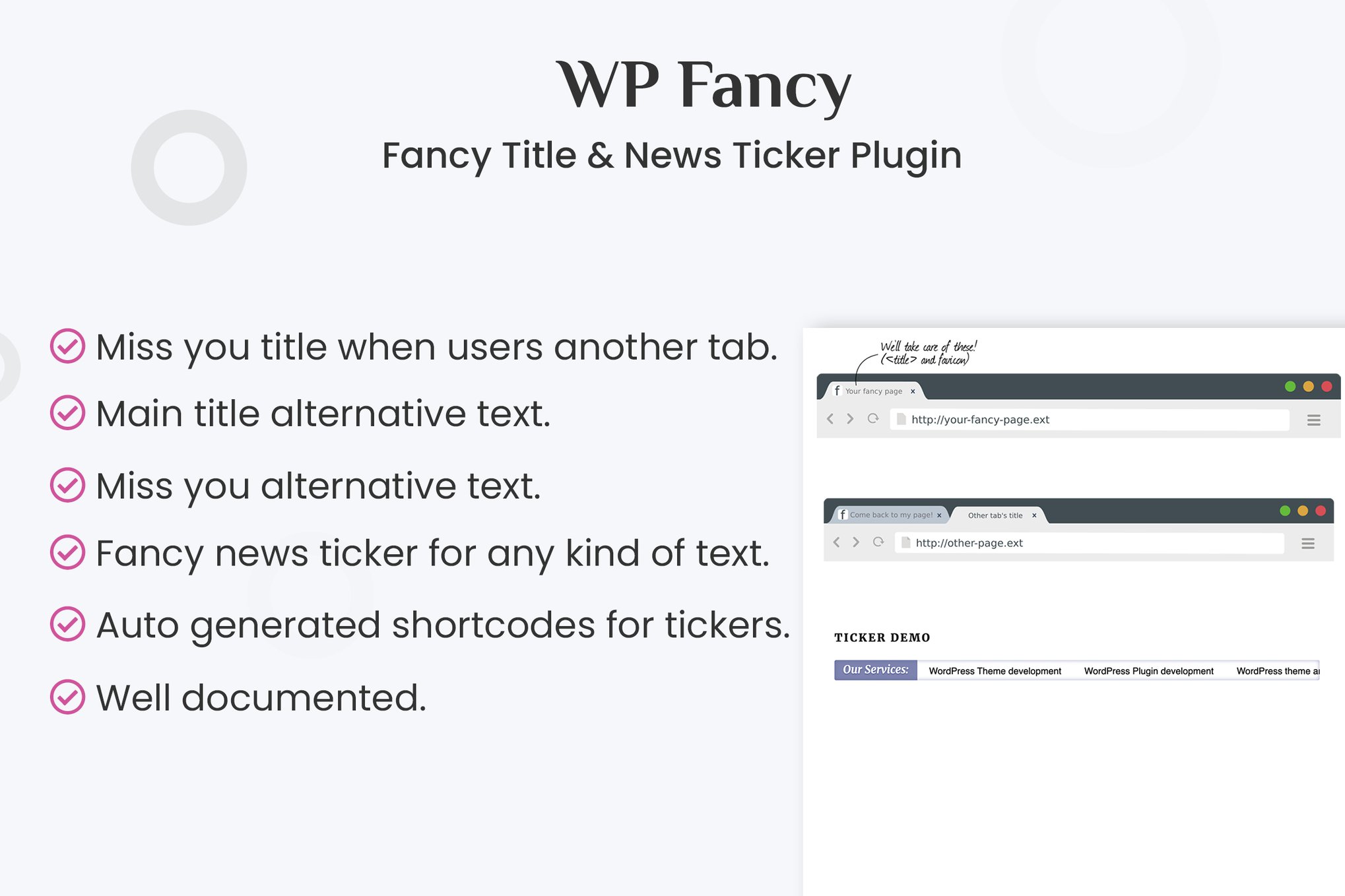 Fancy Title and News Ticker WordPress Plugin plugin cover image
