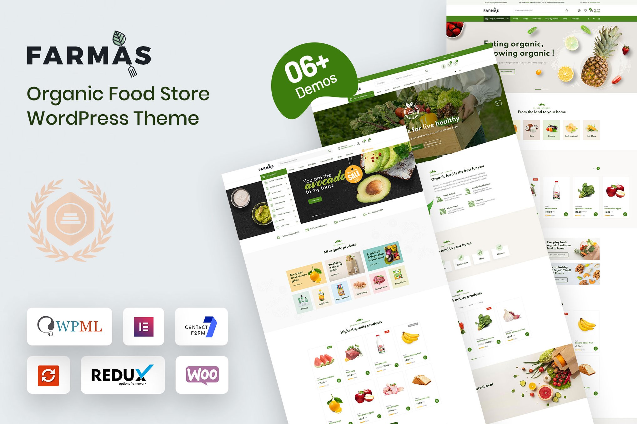 Farmas - Organic Food Store WordPress Theme theme cover image
