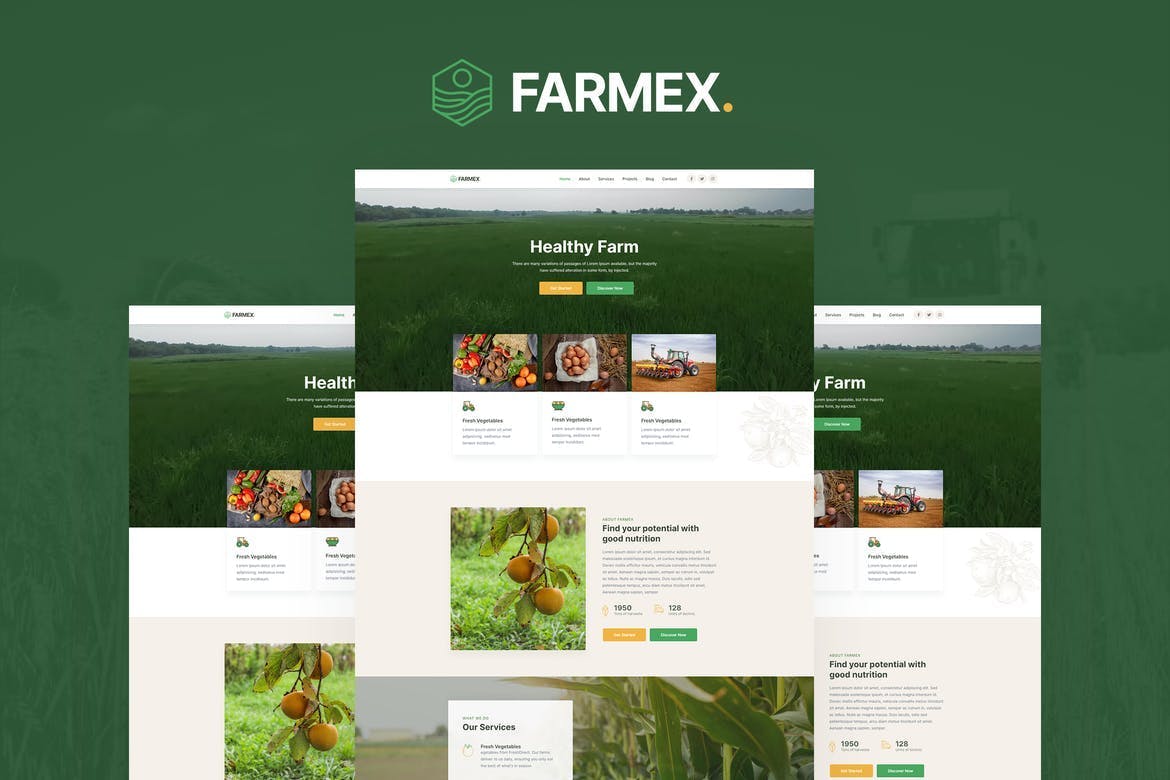 Farmex - Agriculture & Farm Elementor Template Kit template kit cover image