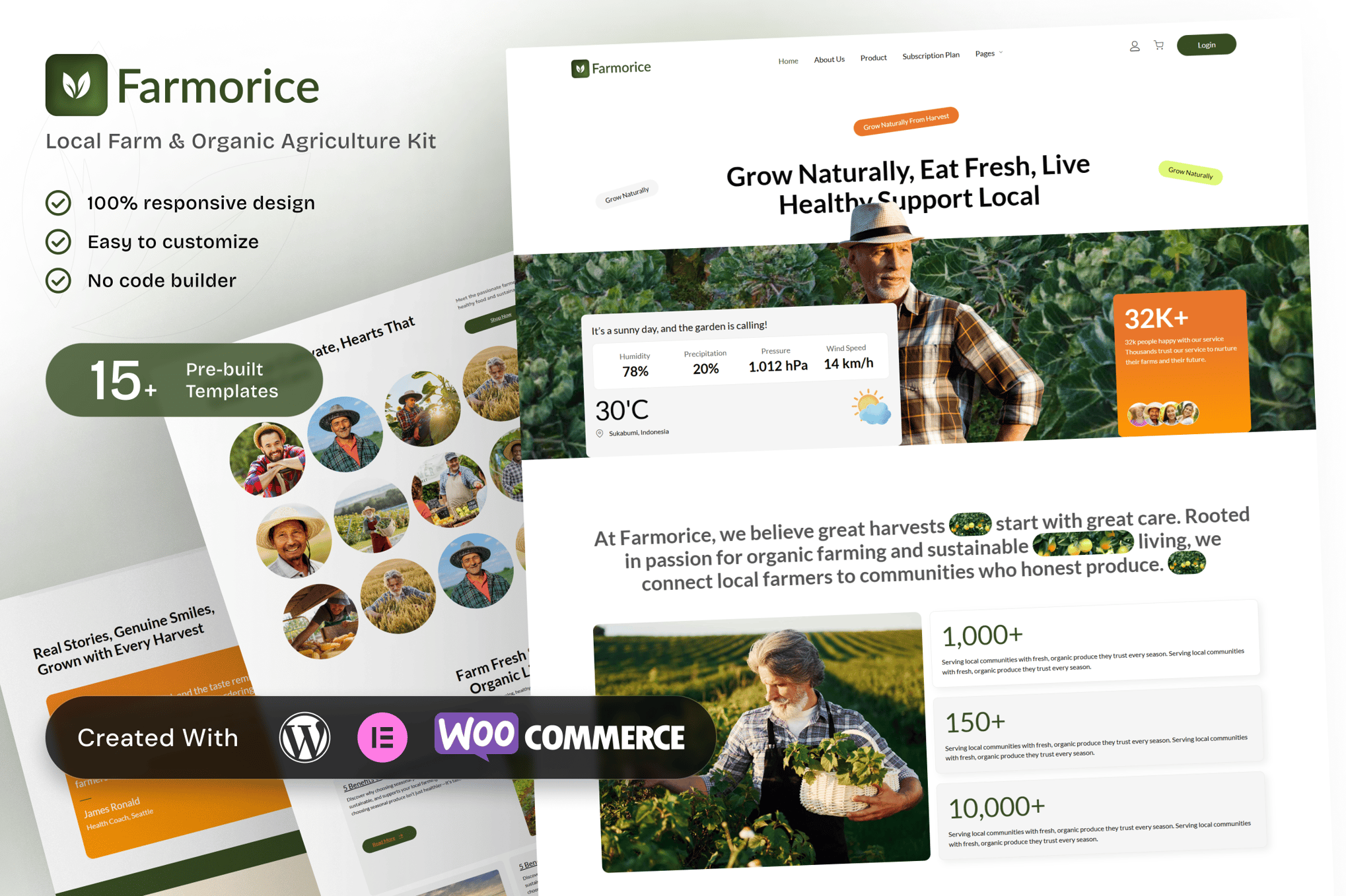 Farmorice – Local Farm & Organic Agriculture Elementor Template Kit template kit cover image
