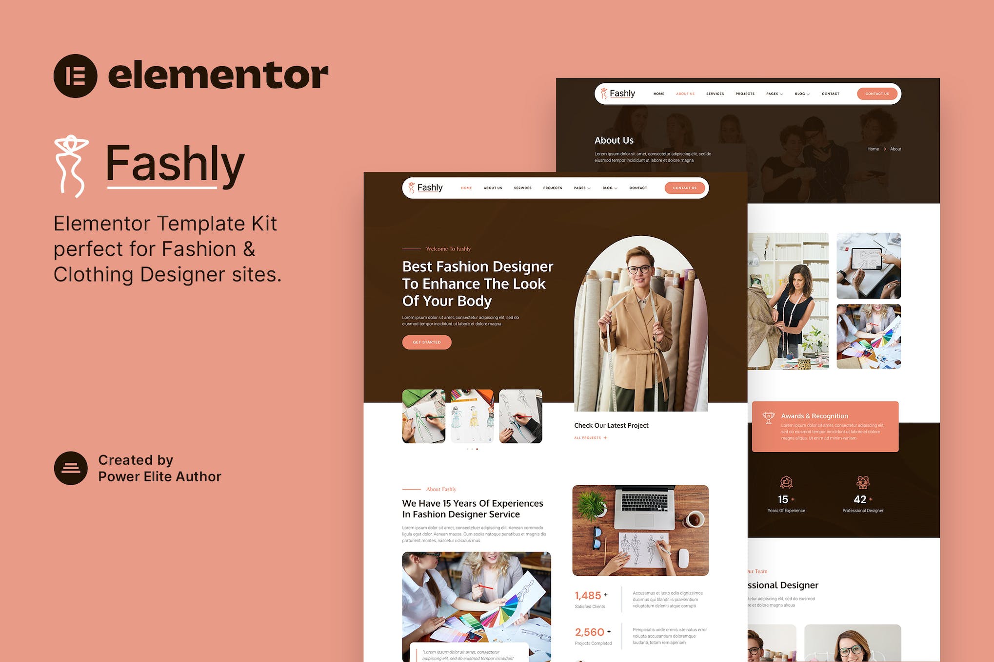 Fashly – Fashion & Clothing Designer Elementor Template Kit template kit cover image