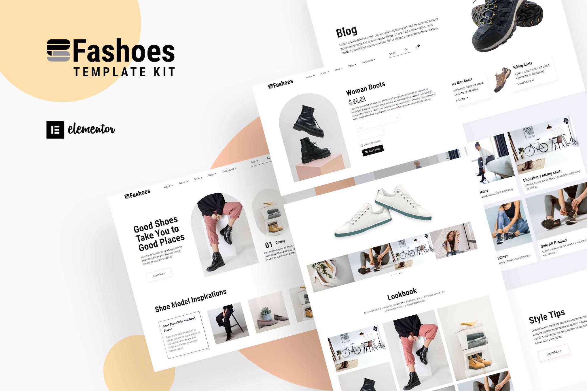 Fashoes - Minimal Fashion Store Elementor Template Kit template kit cover image