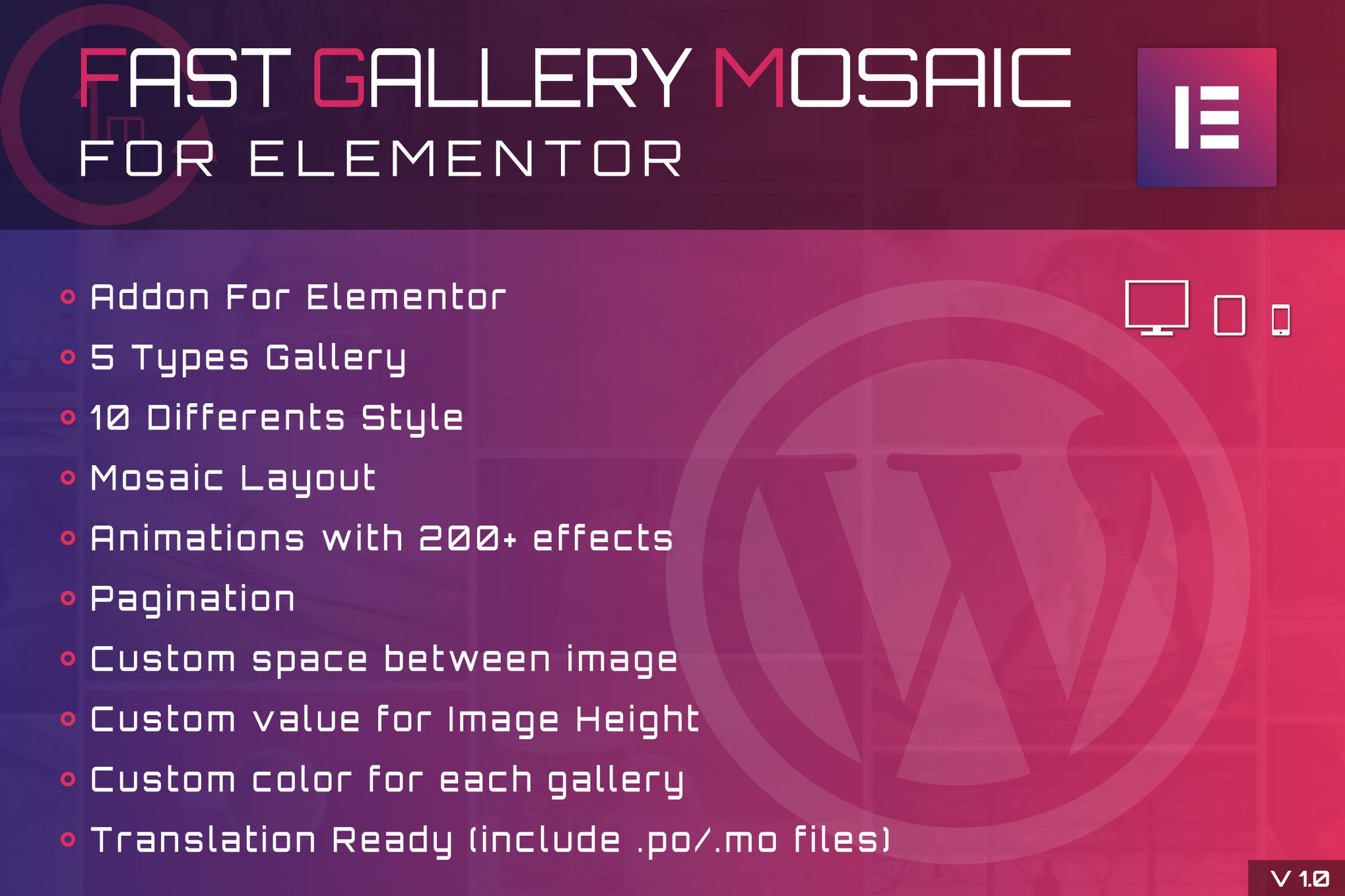 Fast Gallery Mosaic for Elementor WordPress Plugin plugin cover image