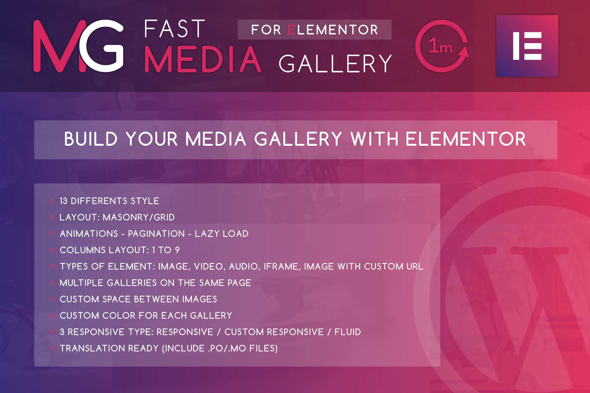 Fast Media Gallery For Elementor WordPress Plugin plugin cover image