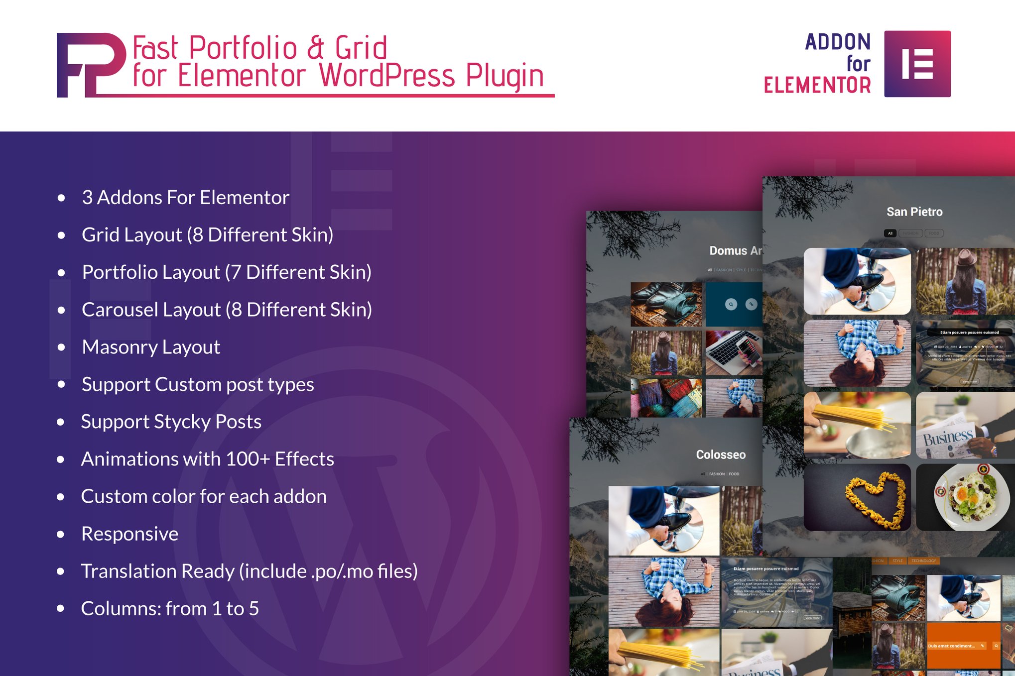 Fast Portfolio & Grid Elementor WordPress Plugin plugin cover image