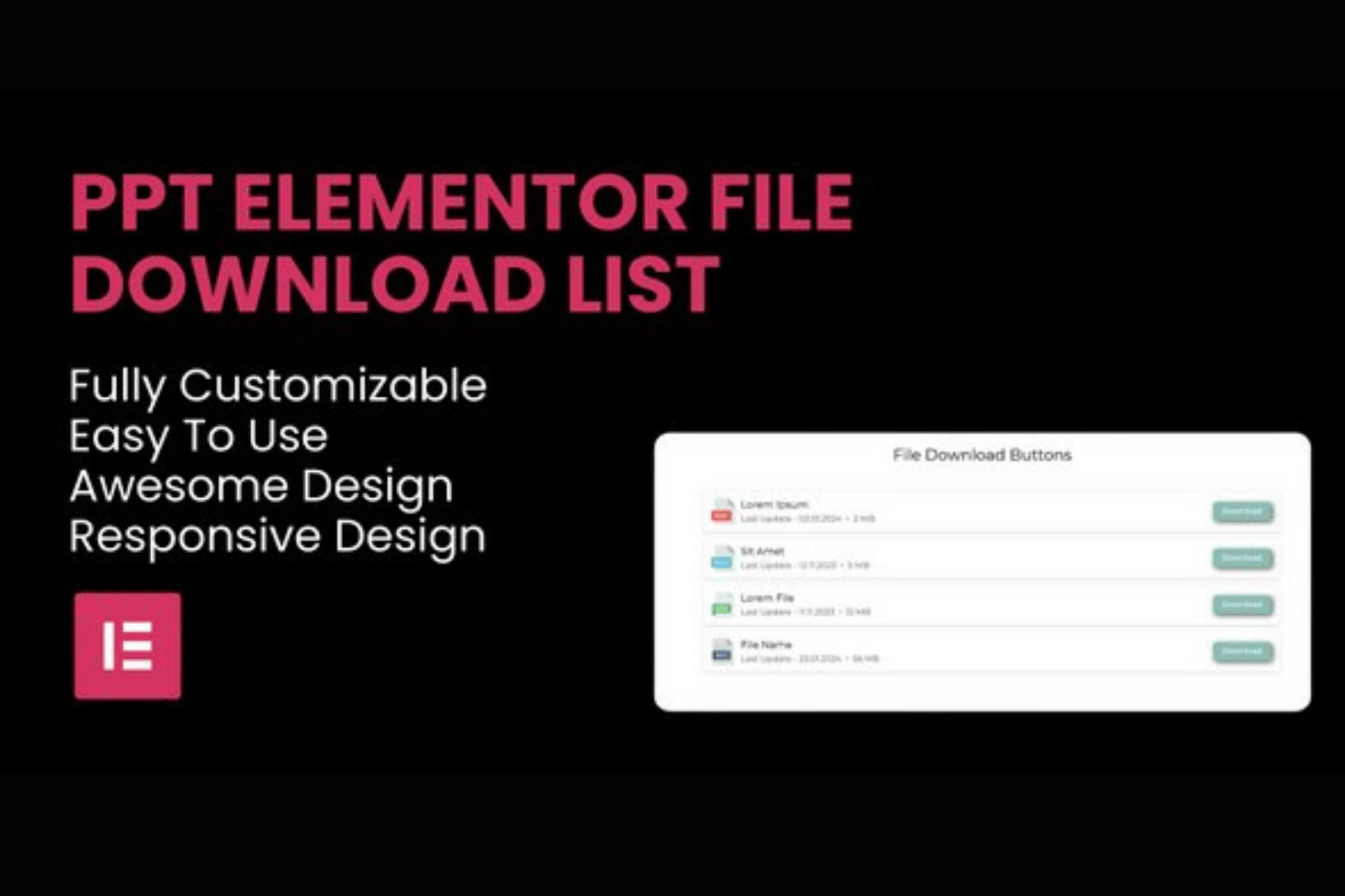 File Download List Elementor Widget plugin cover image