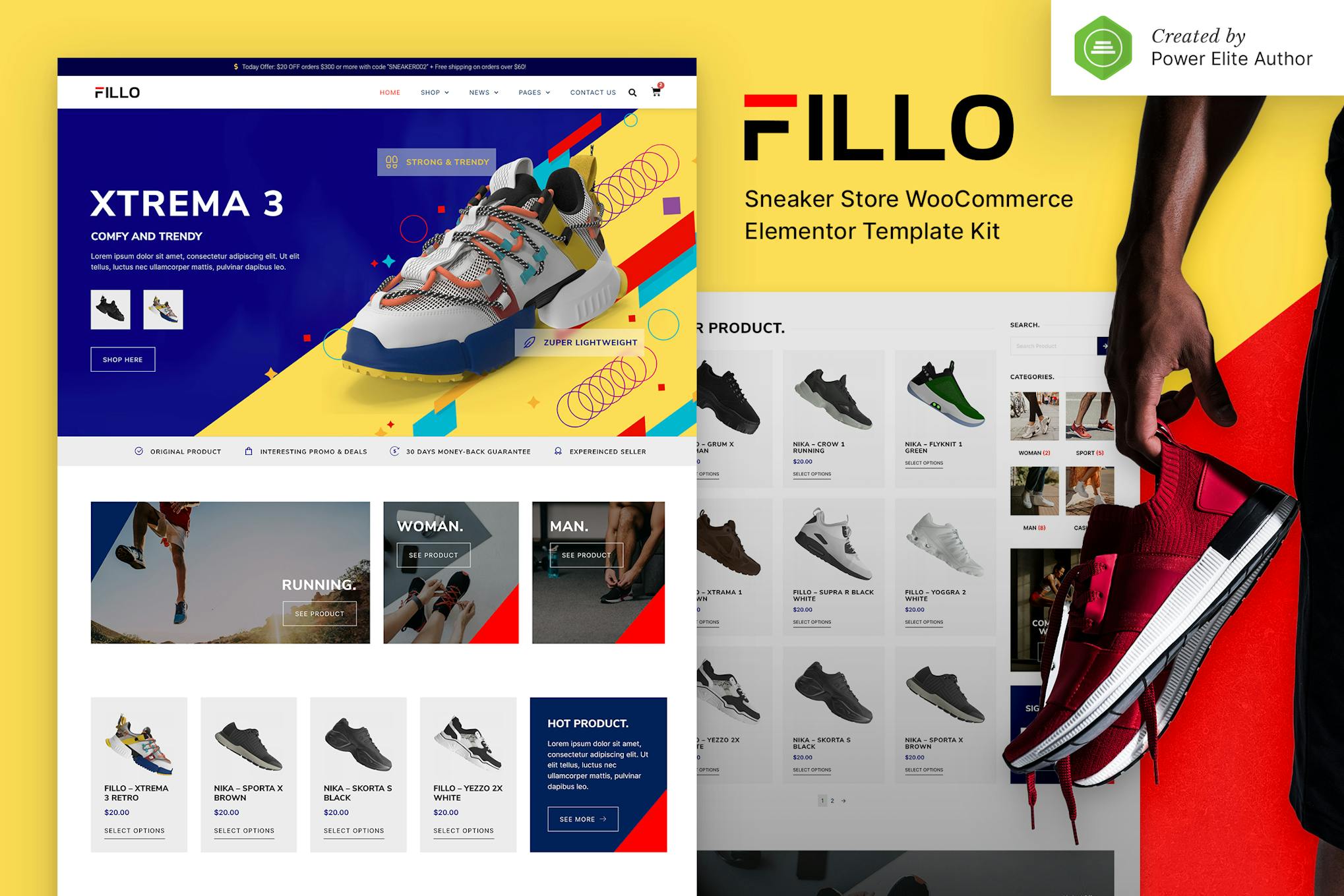 Fillo – Shoes & Sneakers Store WooCommerce Elementor Template Kit template kit cover image