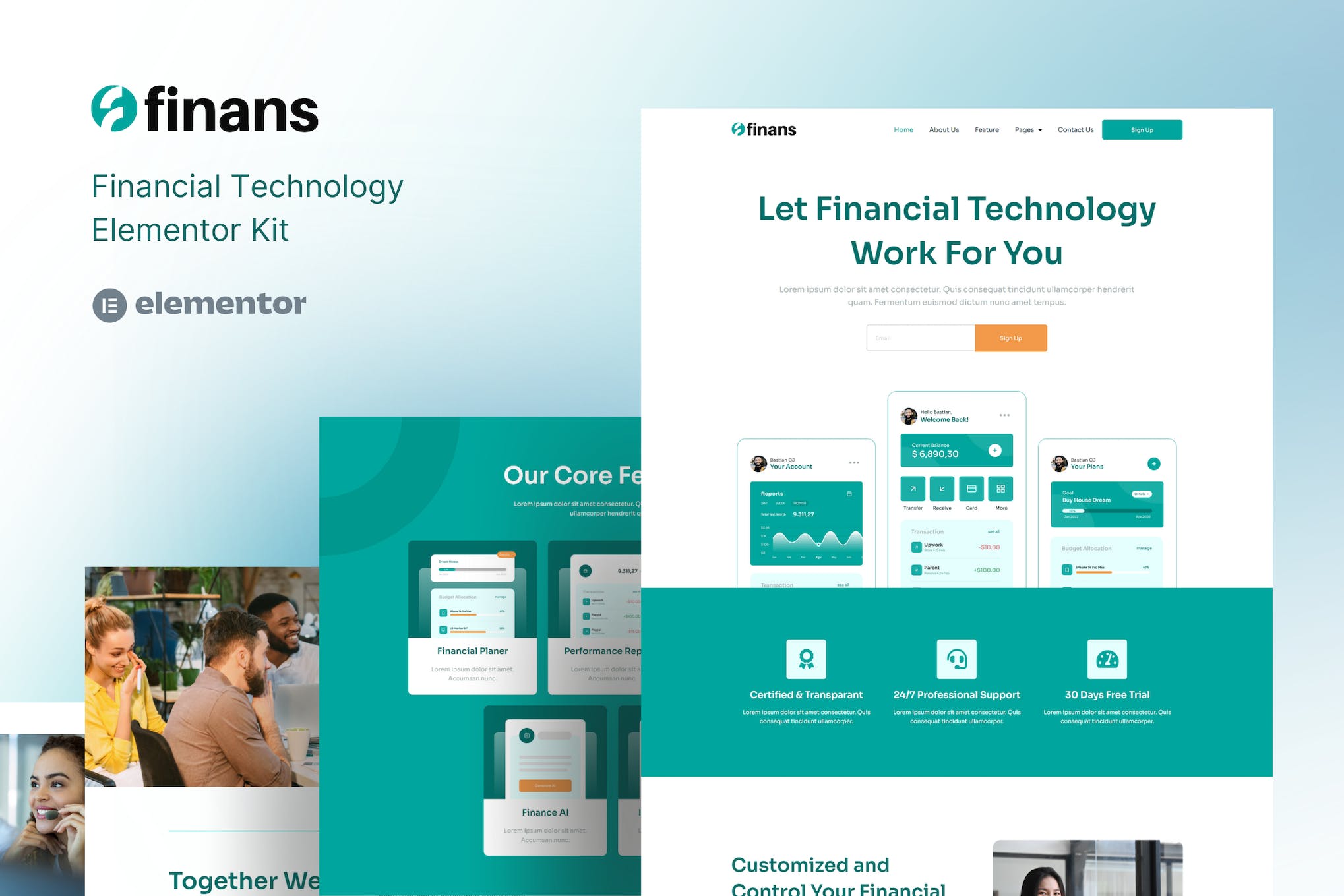 Finans - Financial Technology Elementor Pro Template Kit template kit cover image
