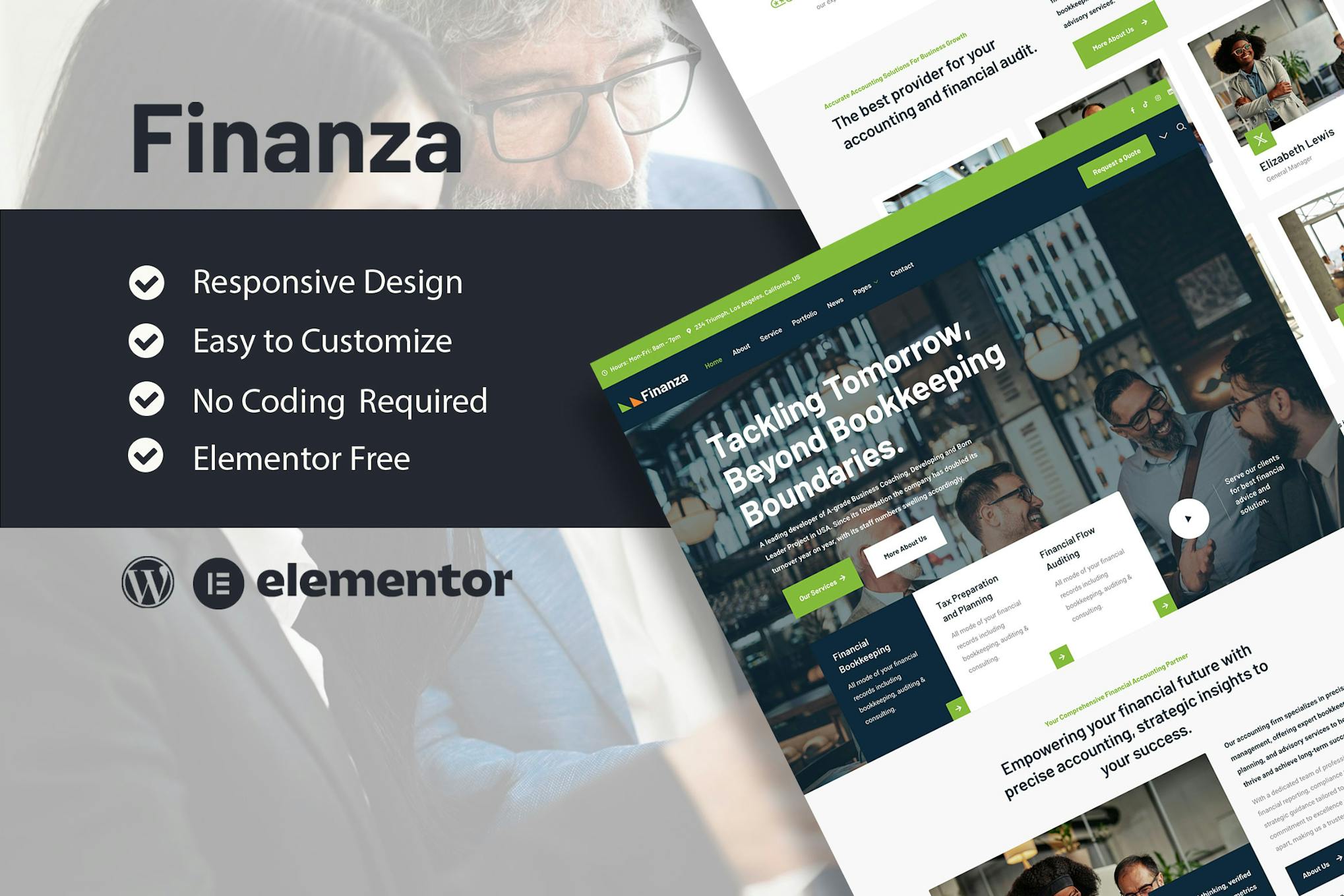 Finanza - Finance & Accounting Company Elementor Template Kit template kit cover image