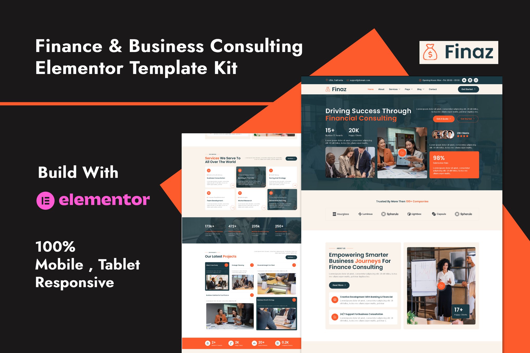 Finaz - Finance & Business Consulting Elementor Template Kit template kit cover image