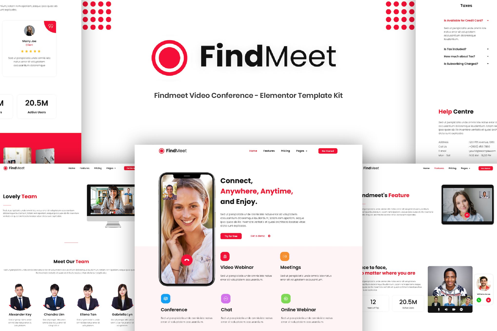 Findmeet - Video Conference Elementor Template Kit template kit cover image