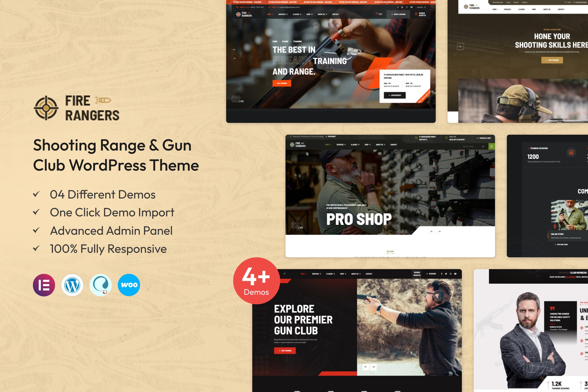 Fire Rangers – Shooting Range WordPress Theme theme cover image