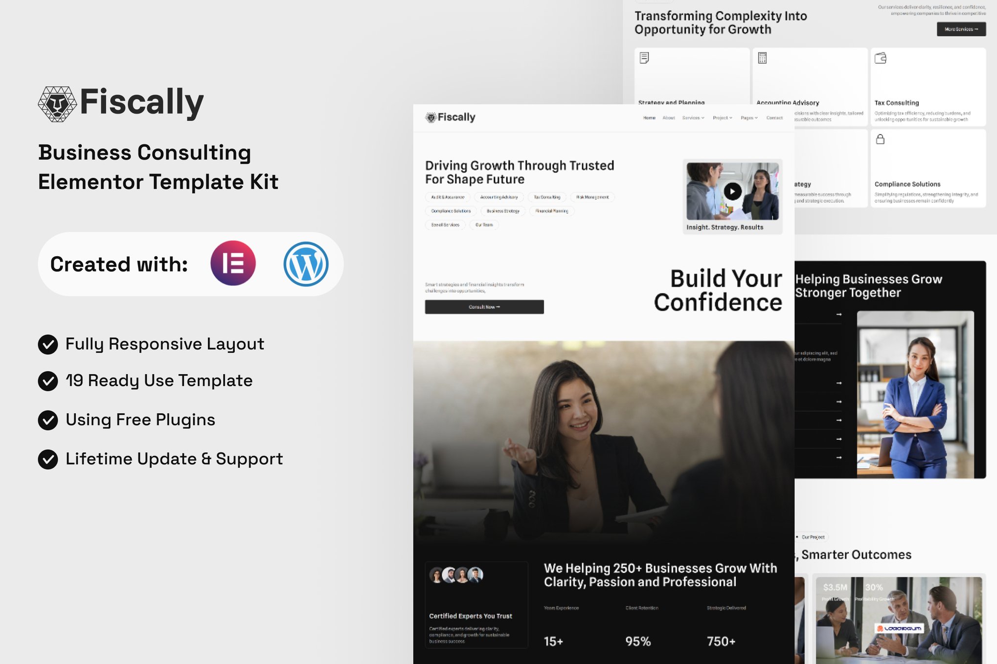 Fiscally - Business Consulting Elementor Template Kit template kit cover image