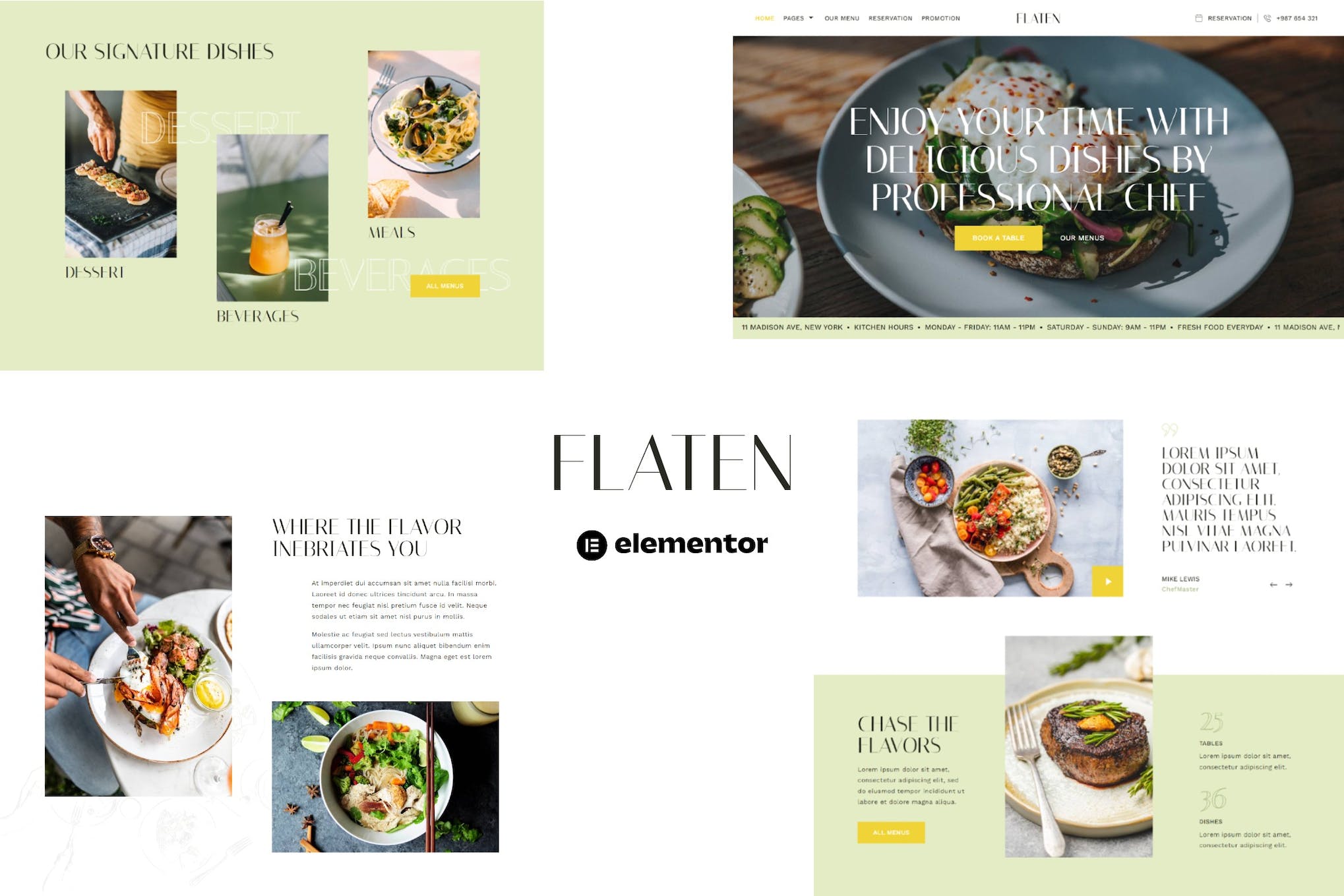 Flaten - Restaurant & Catering Services Elementor Template Kit template kit cover image