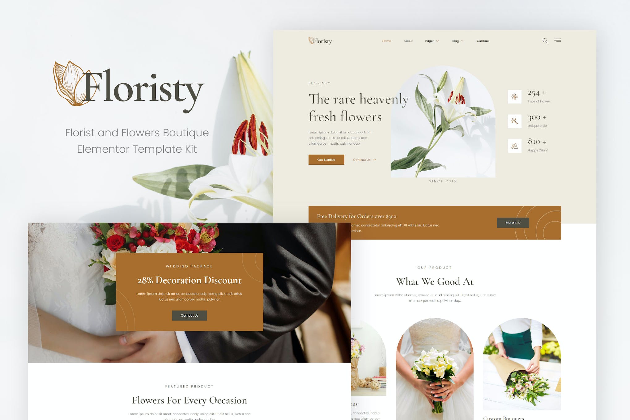 Floristy - Florist & Flower Boutique Elementor Template Kit template kit cover image