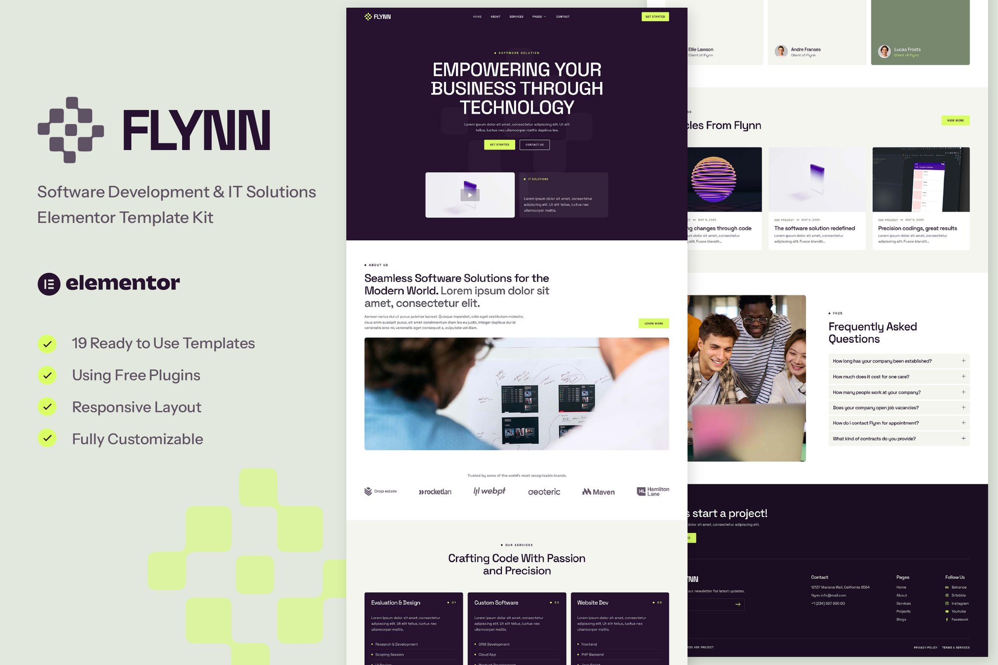 Flynn - Software Development & IT Solutions Elementor Template Kit template kit cover image