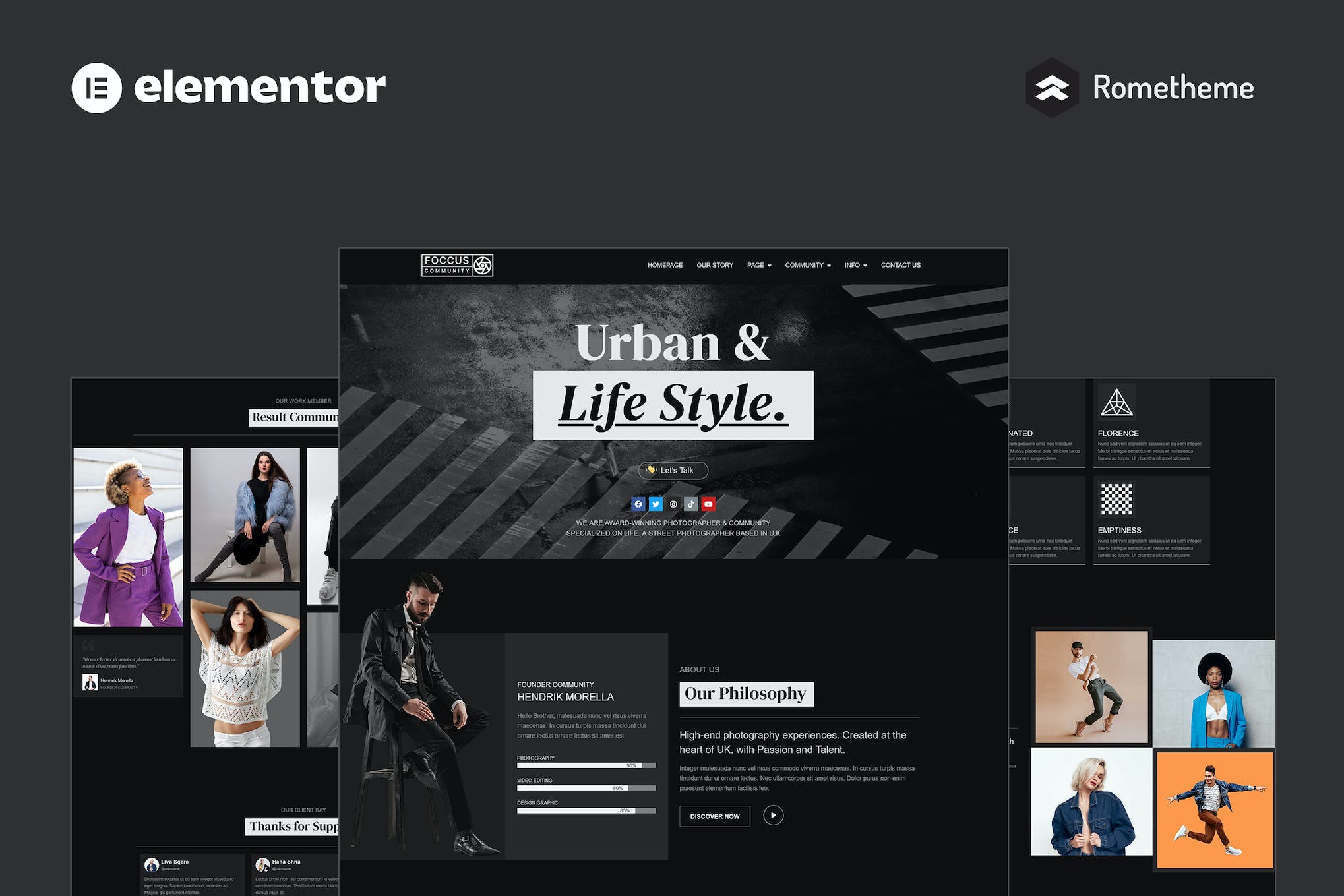 FOCCUS - Photography Community Elementor Pro Full Site Template Kit template kit cover image