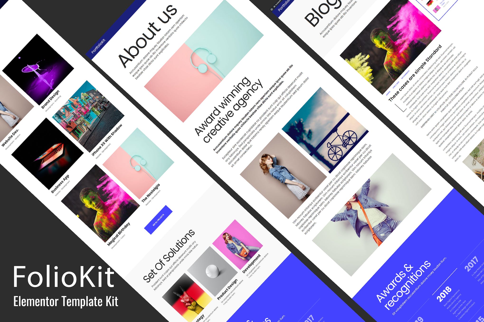 Foliokit - Personal Portfolio Elementor Template Kit template kit cover image