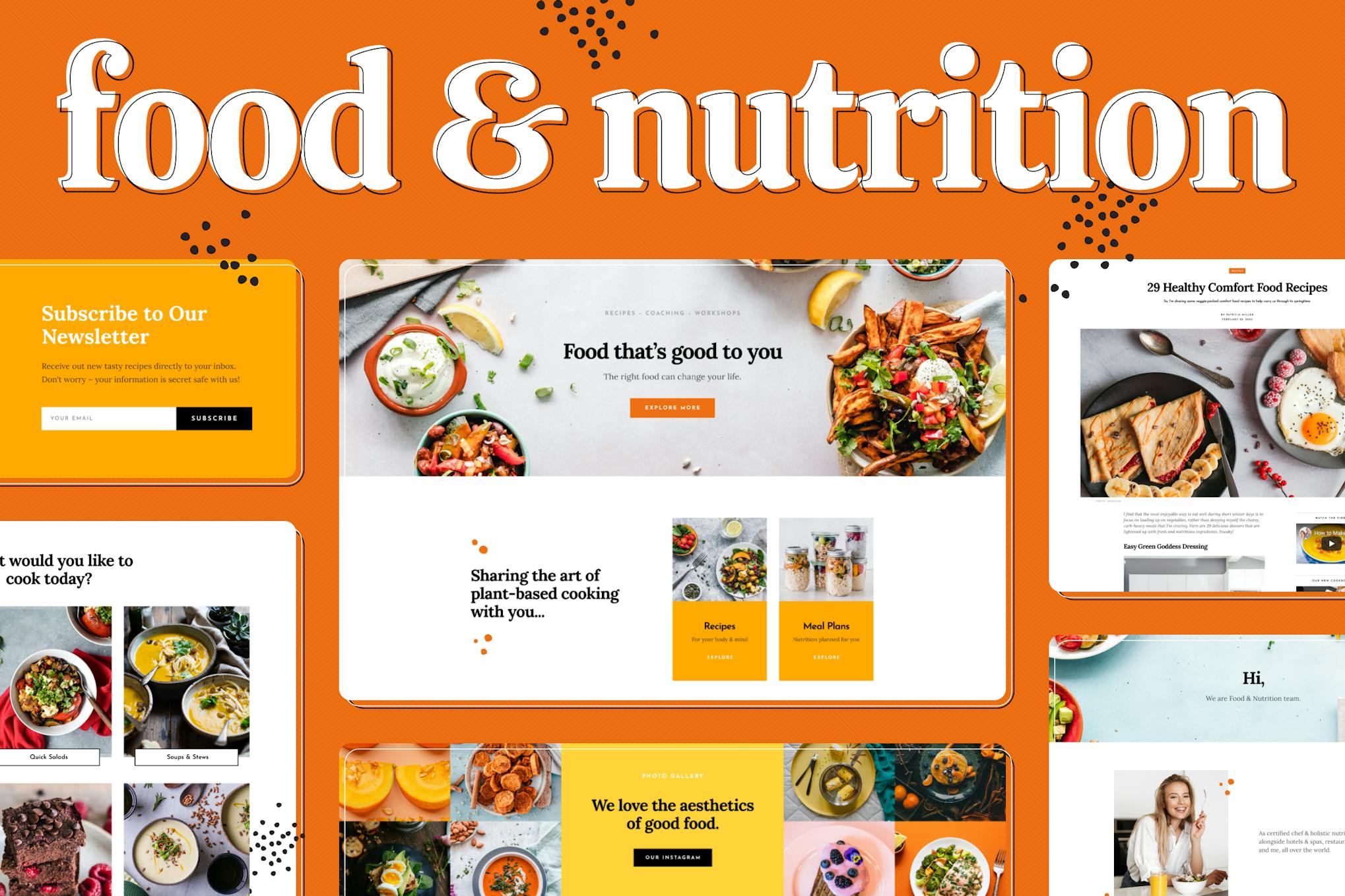 Food & Nutrition Elementor Template Kit template kit cover image