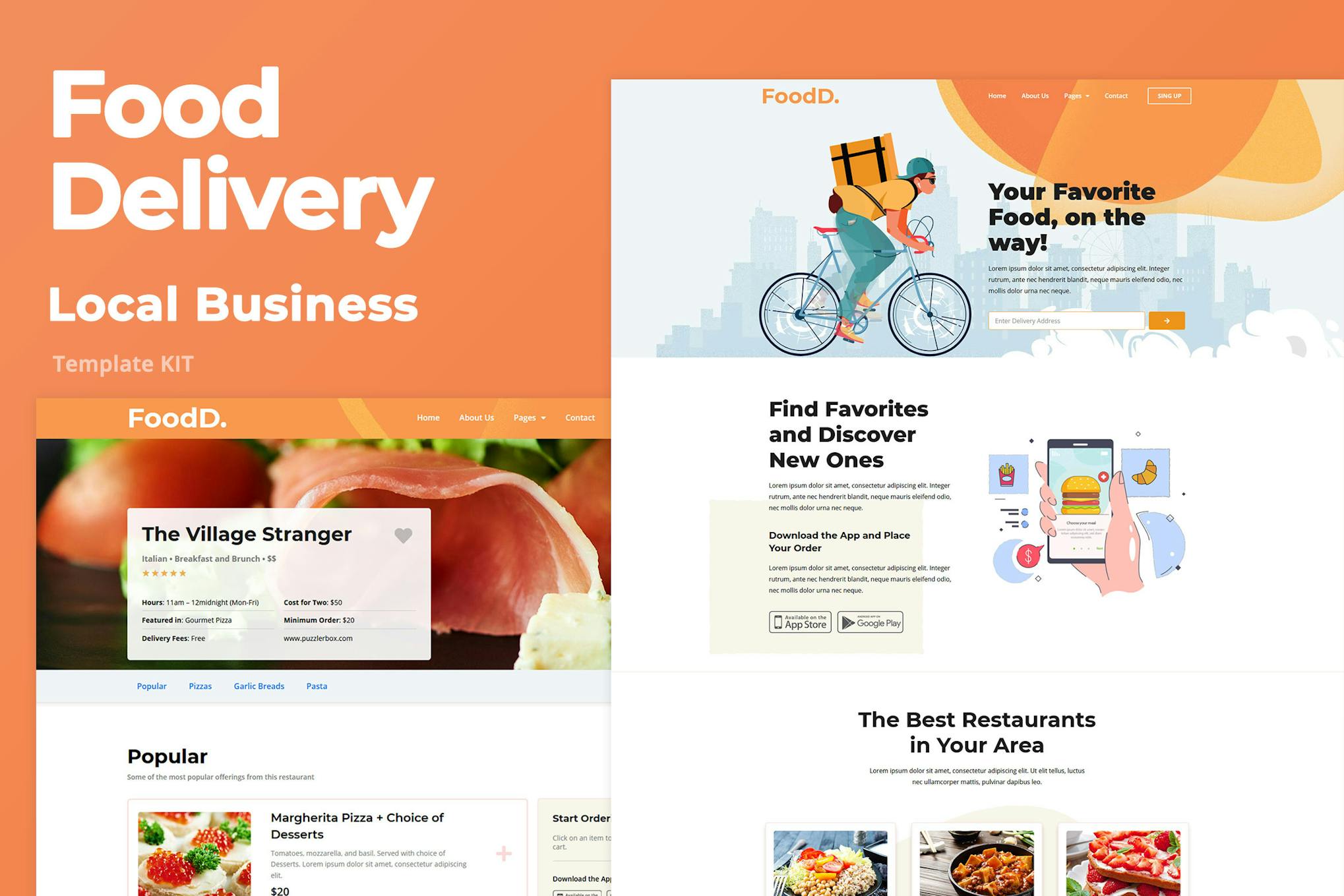 FoodDelivery - Local Business Elementor Template Kit template kit cover image