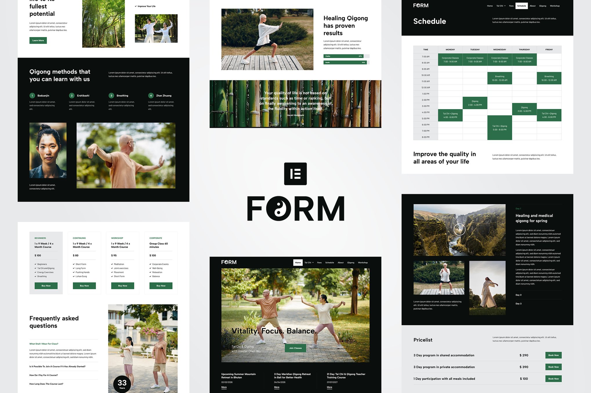 Form - Tai Chi & Qigong Elementor Template Kit template kit cover image