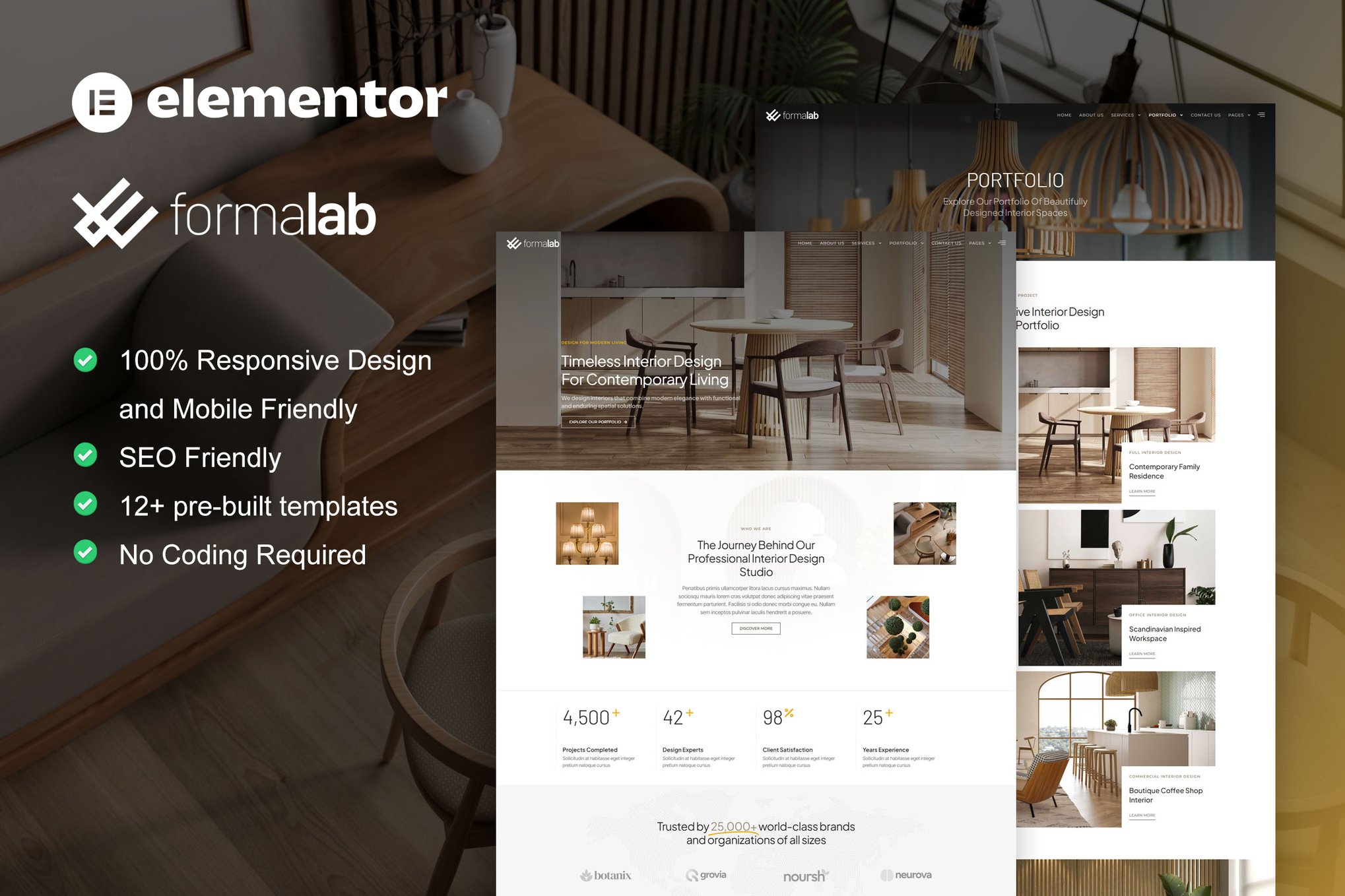 Formalab - Interior Design & Architecture Elementor Template Kit template kit cover image