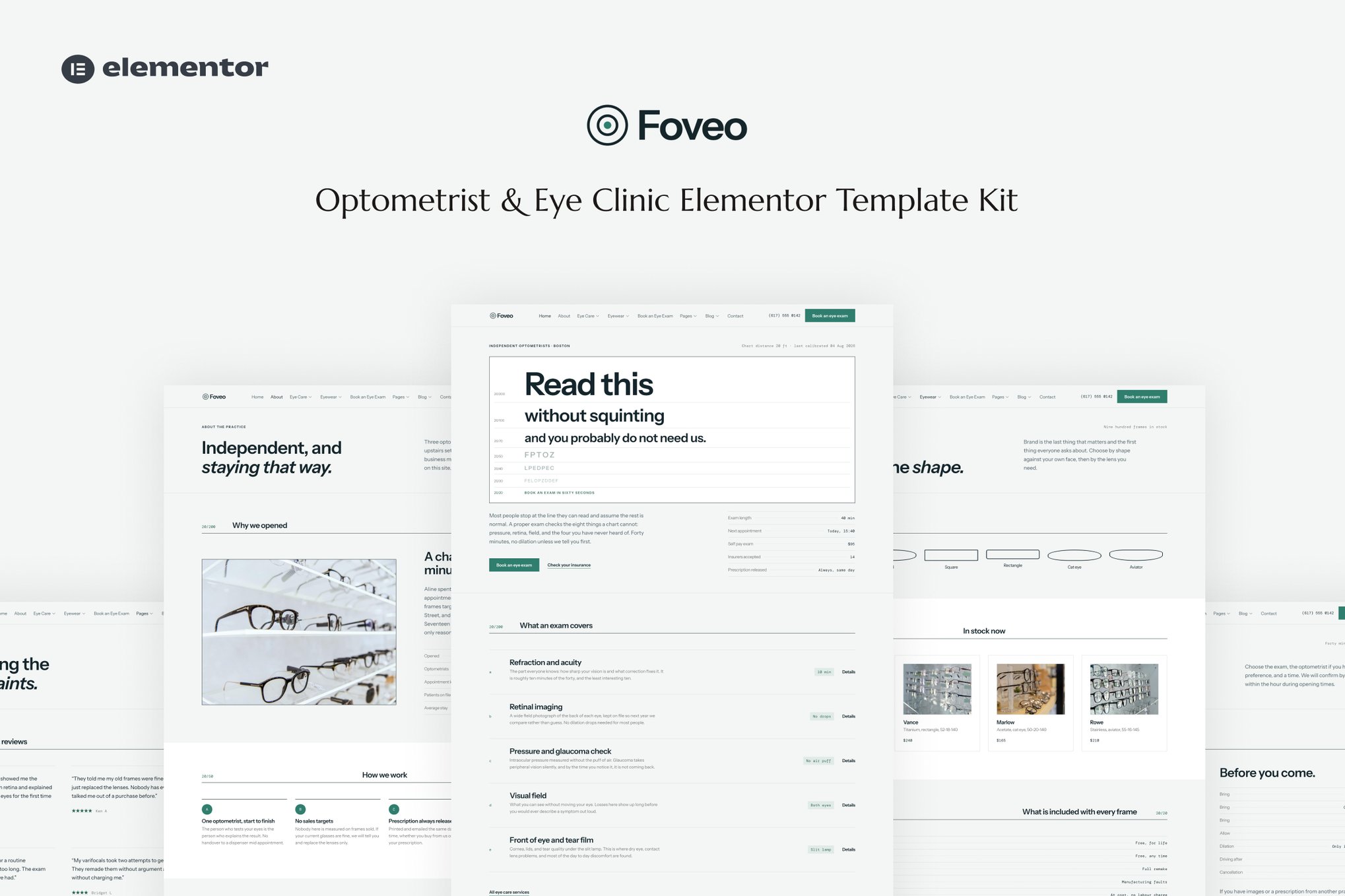 Foveo - Optometrist & Eye Clinic Elementor Template Kit template kit cover image