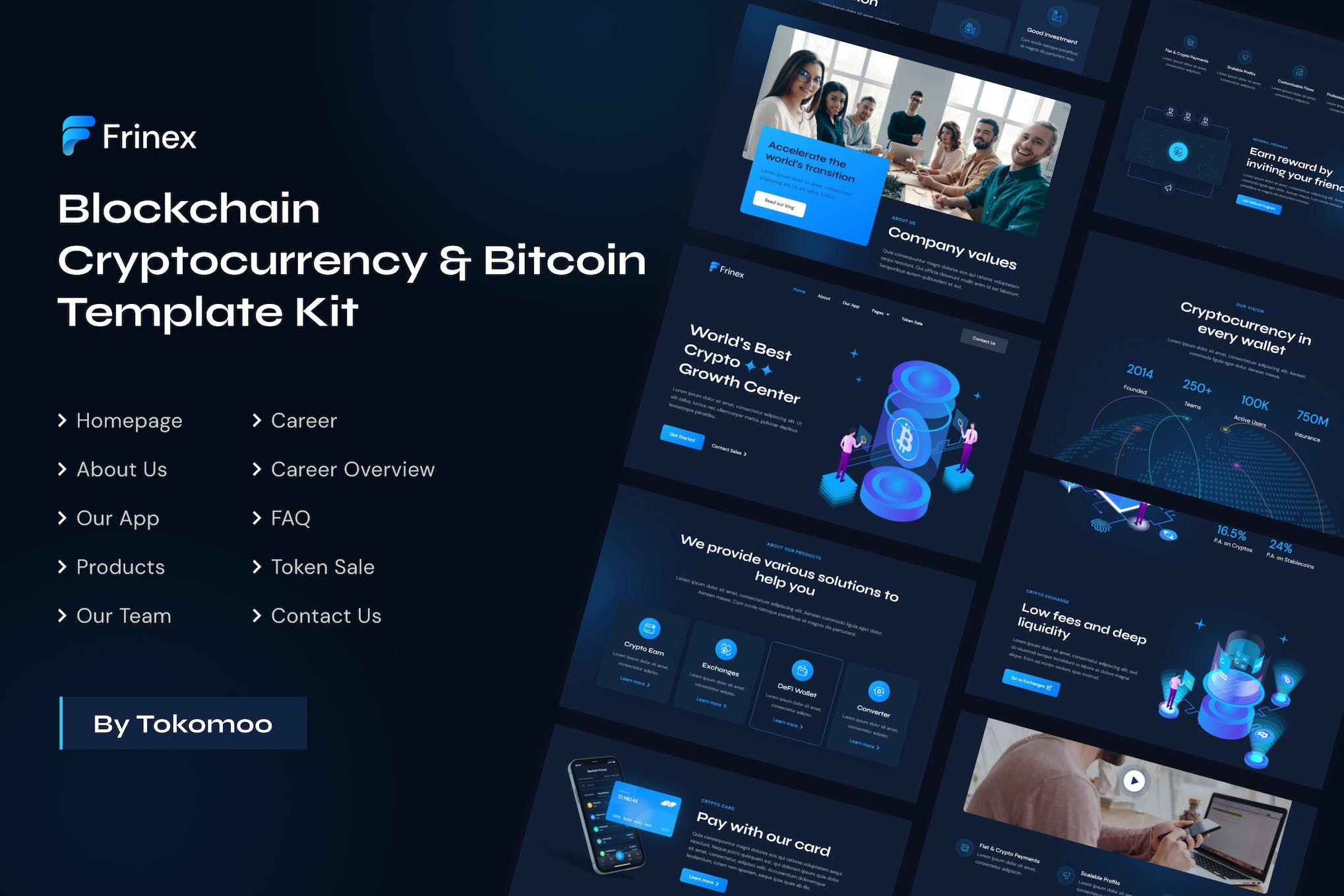 Frinex | Blockchain Cryptocurrency & Bitcoin Elementor Template Kit template kit cover image