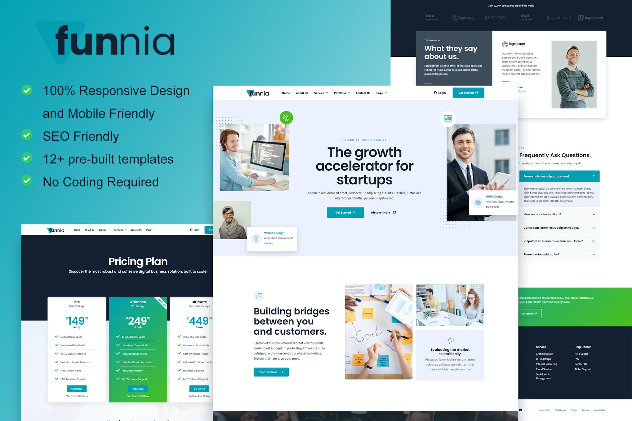 Funnia - Digital Agency Elementor Template Kit template kit cover image