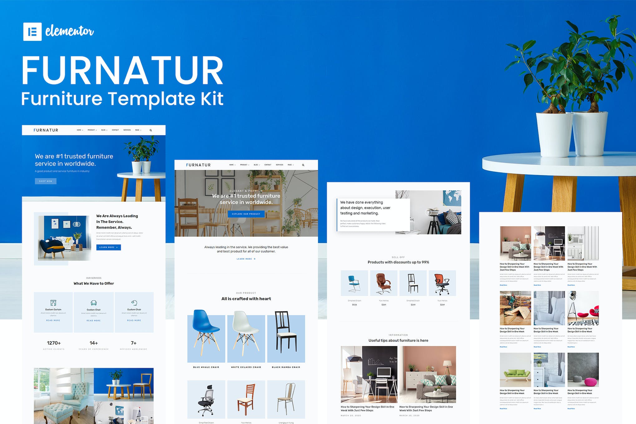 Furnatur - Furniture eCommerce Elementor Template Kit template kit cover image