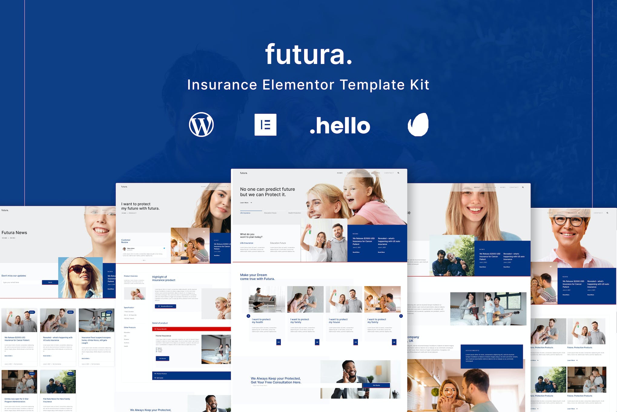 Futura - Insurance Elementor Template Kit template kit cover image